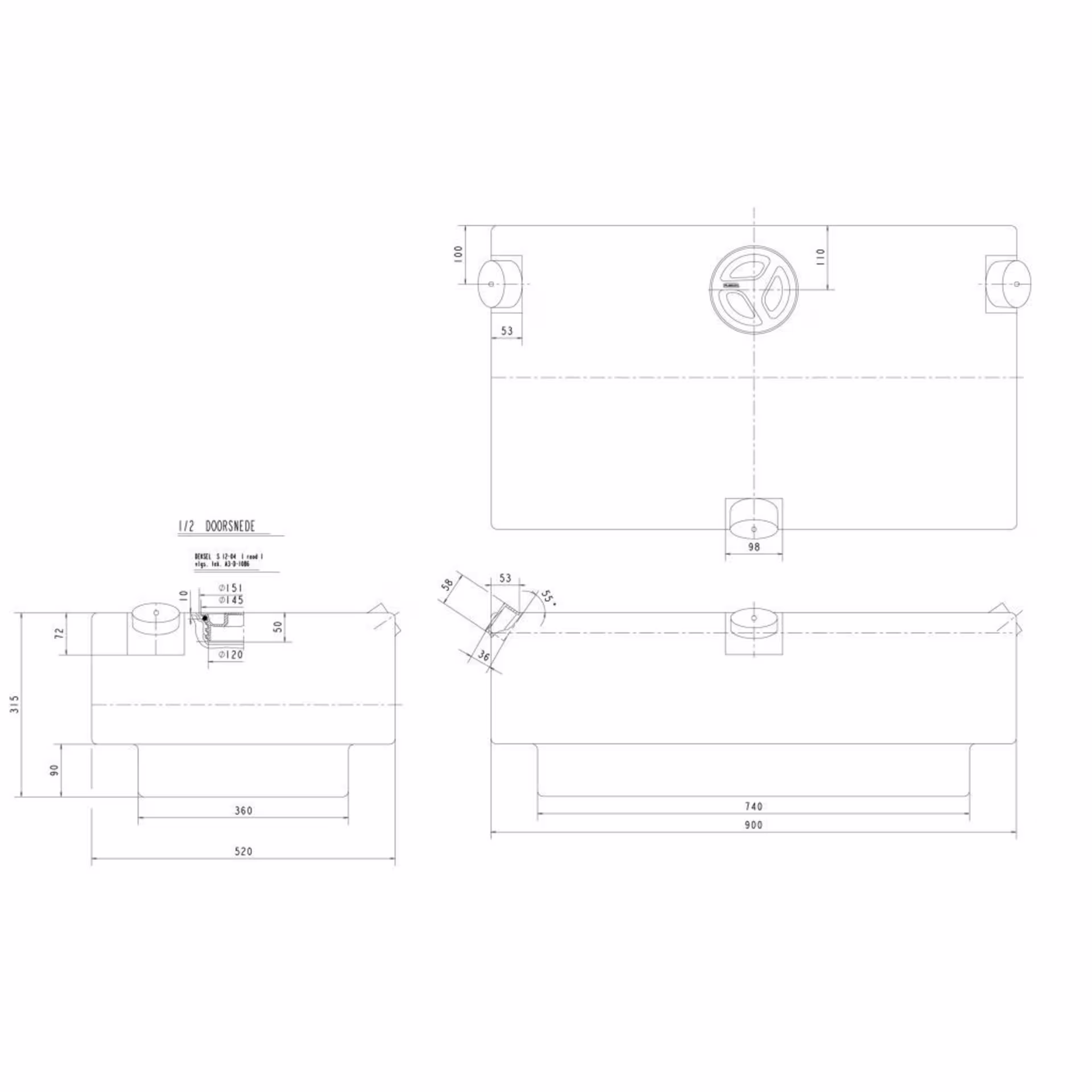 Frischwassertank 124 EV2201