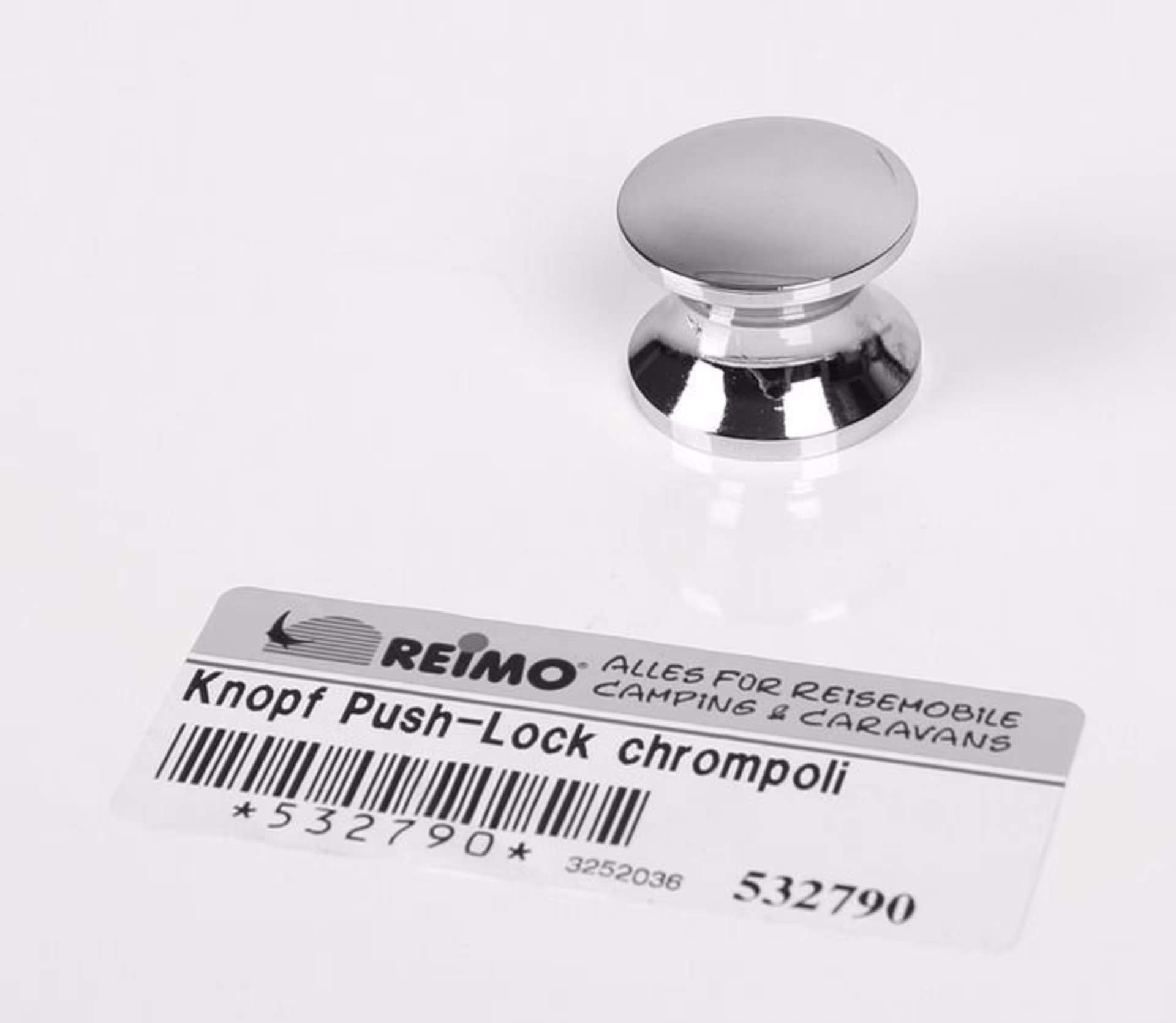 Chrompolierter Ersatzknopf für Push Lock