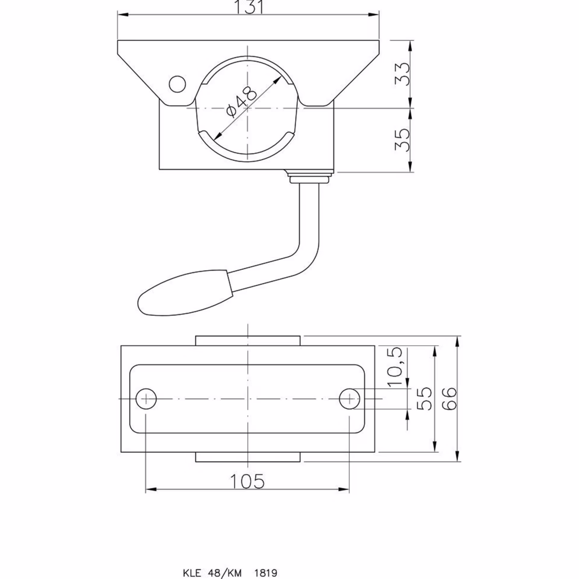 Klemmhalter für Rohr ø 48 mm