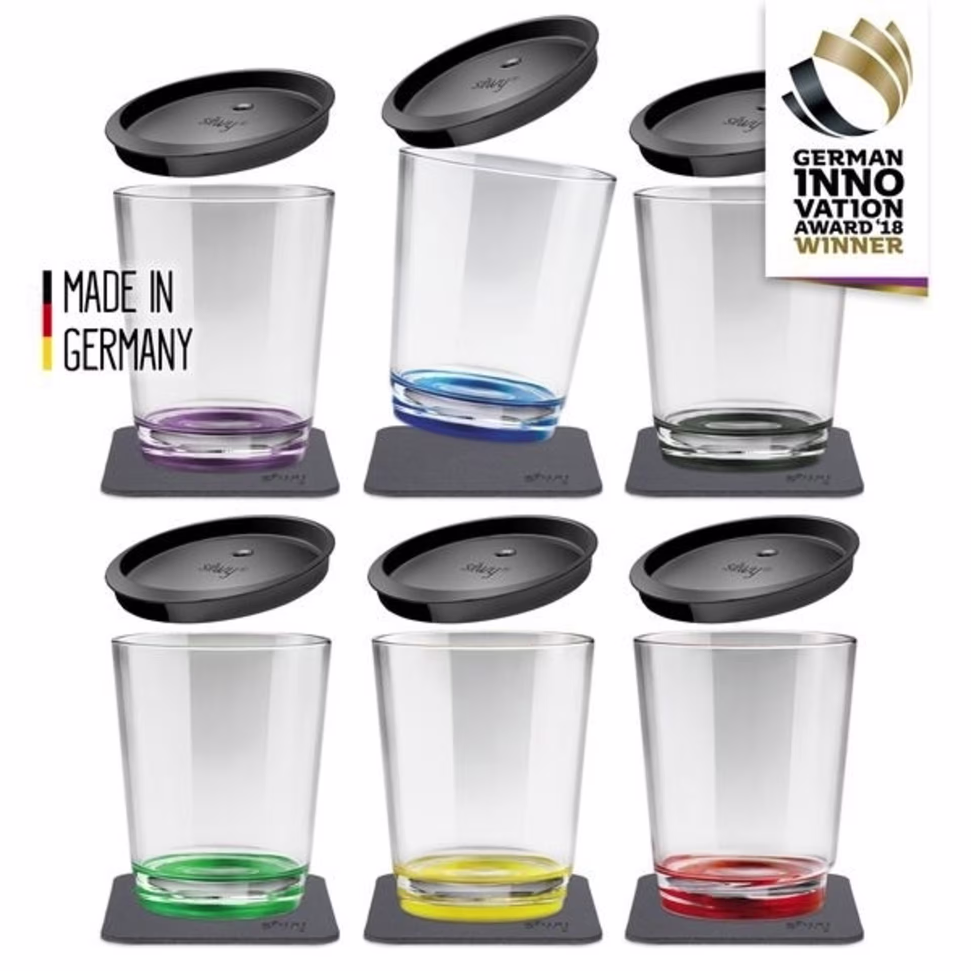 SILWY Magnet-Trinkbecher MULTICOLOUR - Stand- und bruchsicherer Trinkbecher mit Magnetfunktion