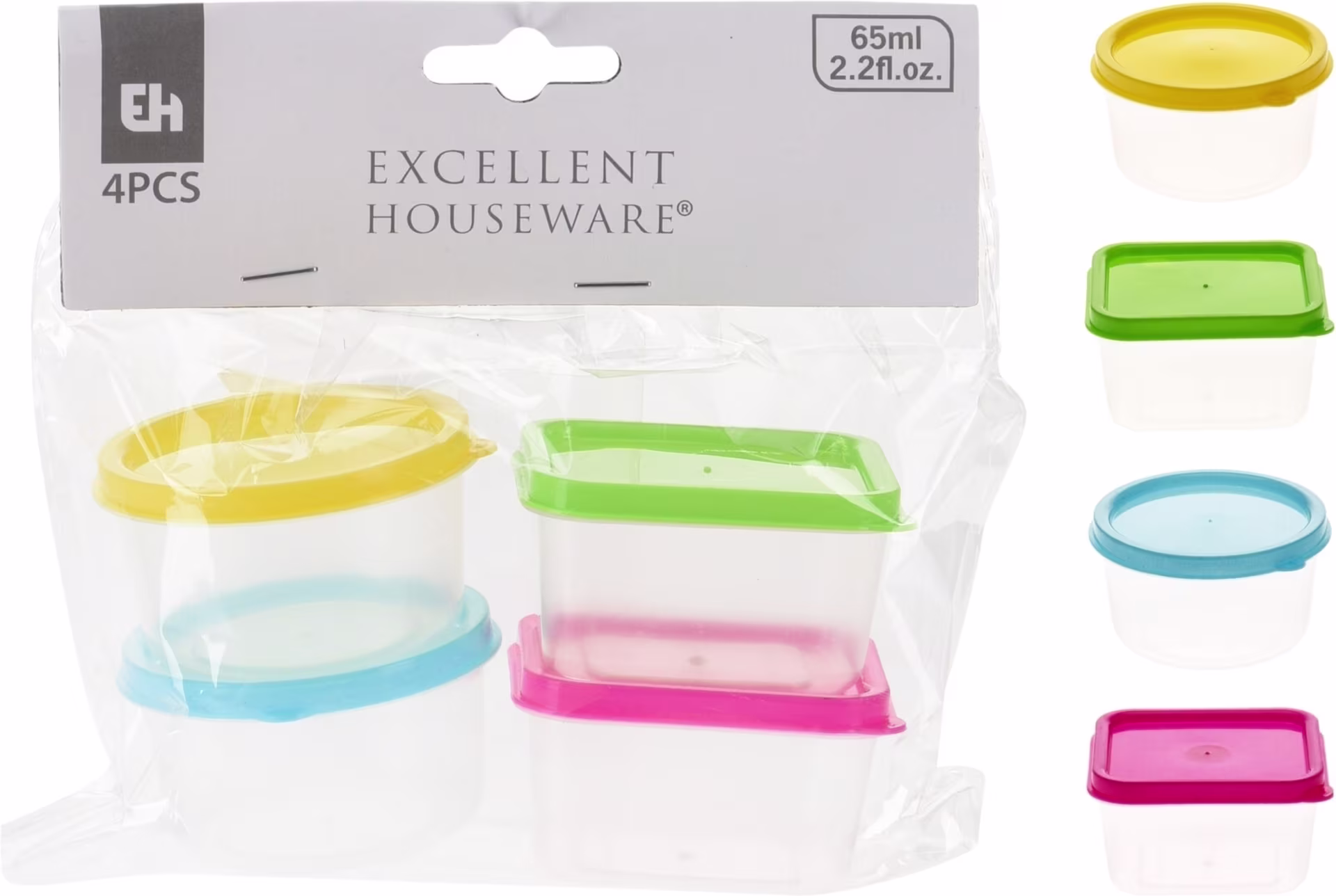 Vorratsbehälter Set 4 Stück 65 ml - 4 Farben