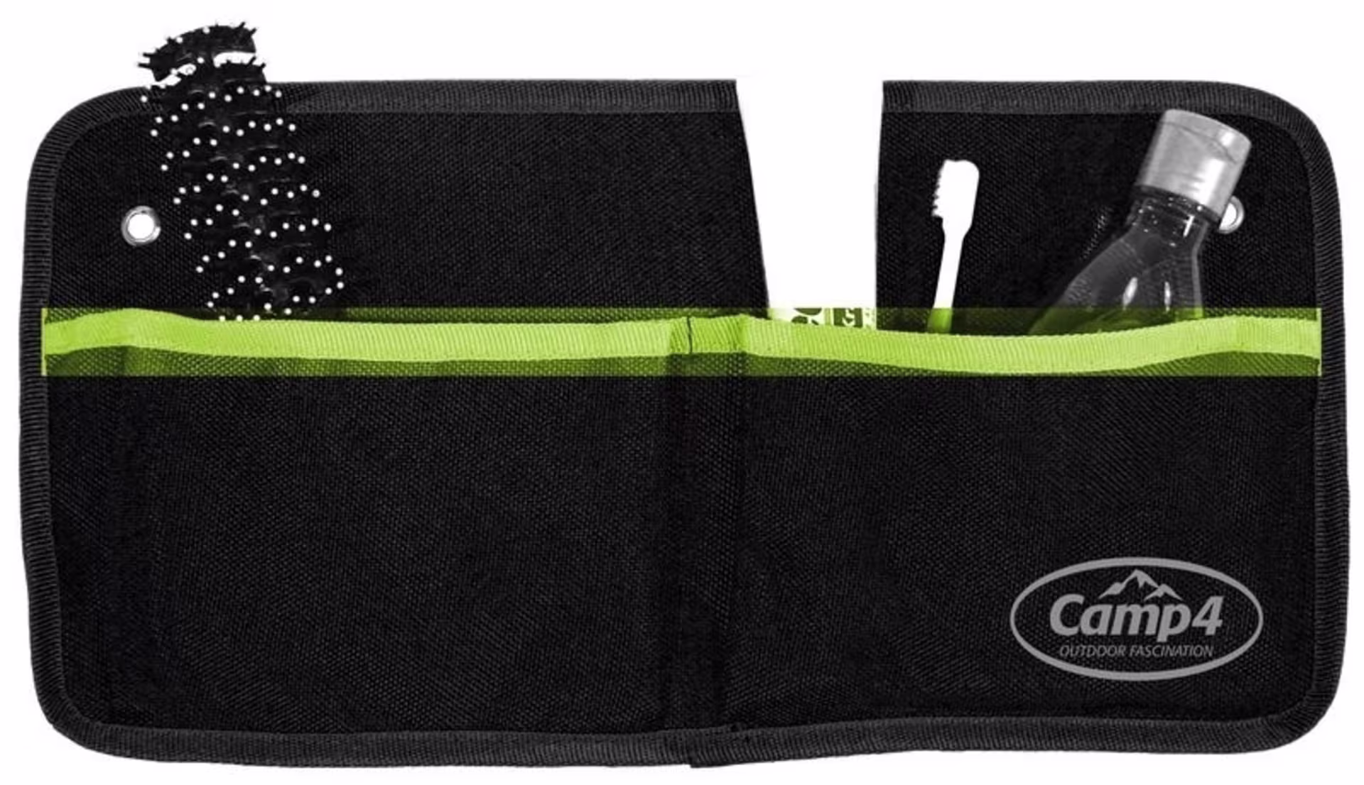 Organiseur TESSA 2 - Noir/Lime - 2 poches - fixation avec oeillets