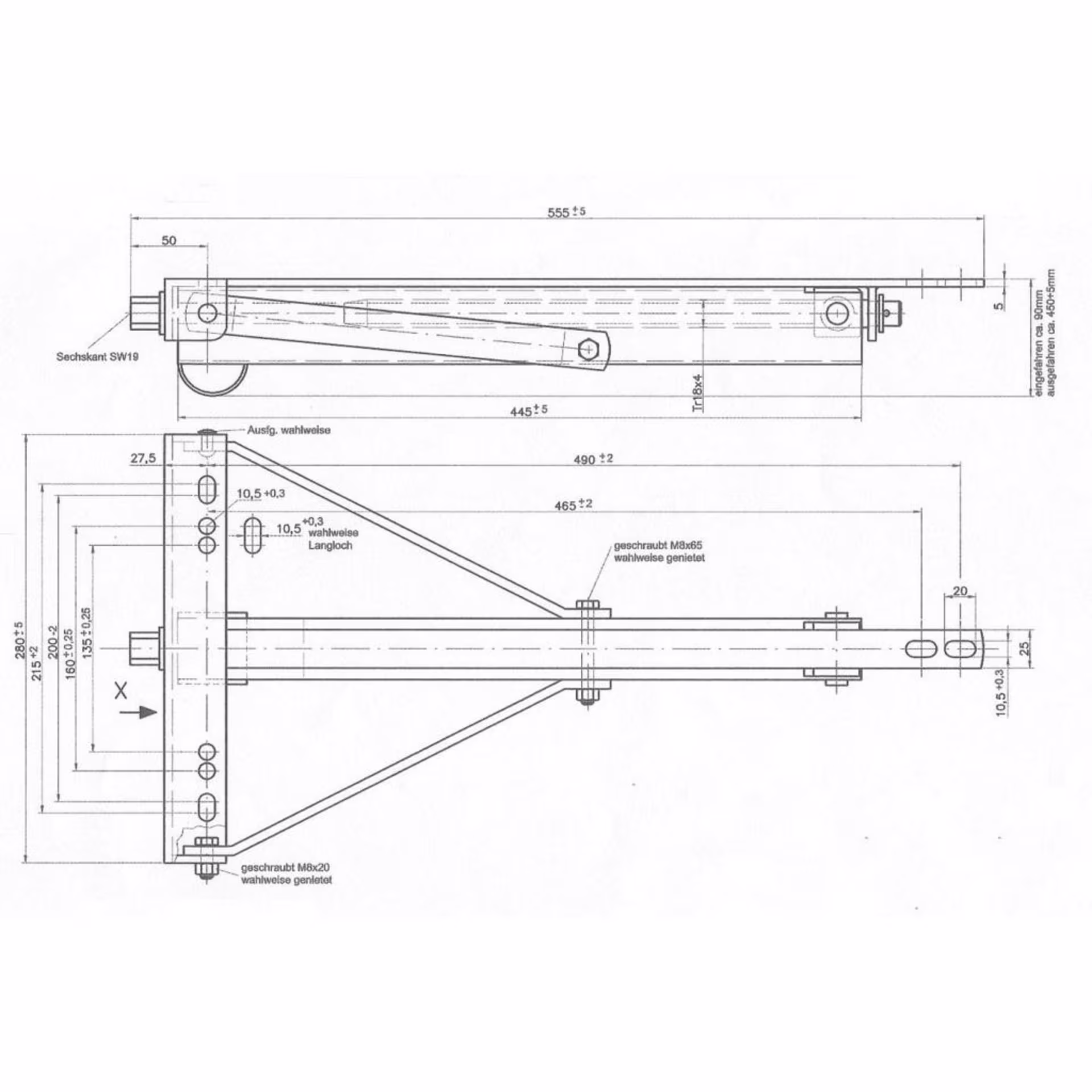 Winterhoff ADS 460 V Ausdrehstütze 1800 kg Stützlast