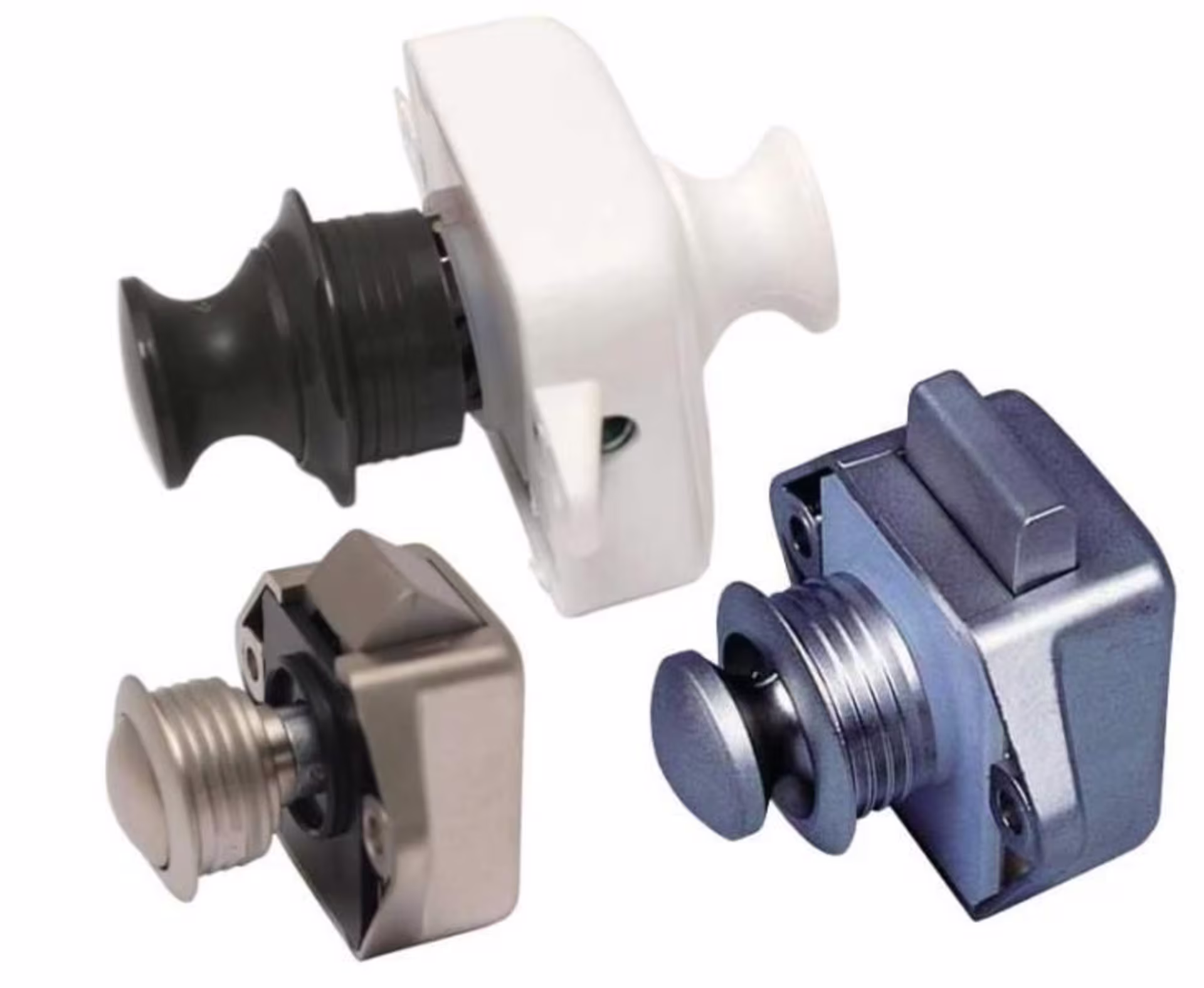 Beidseitig bedienbarer Push Lock für Möbelbau in Silber