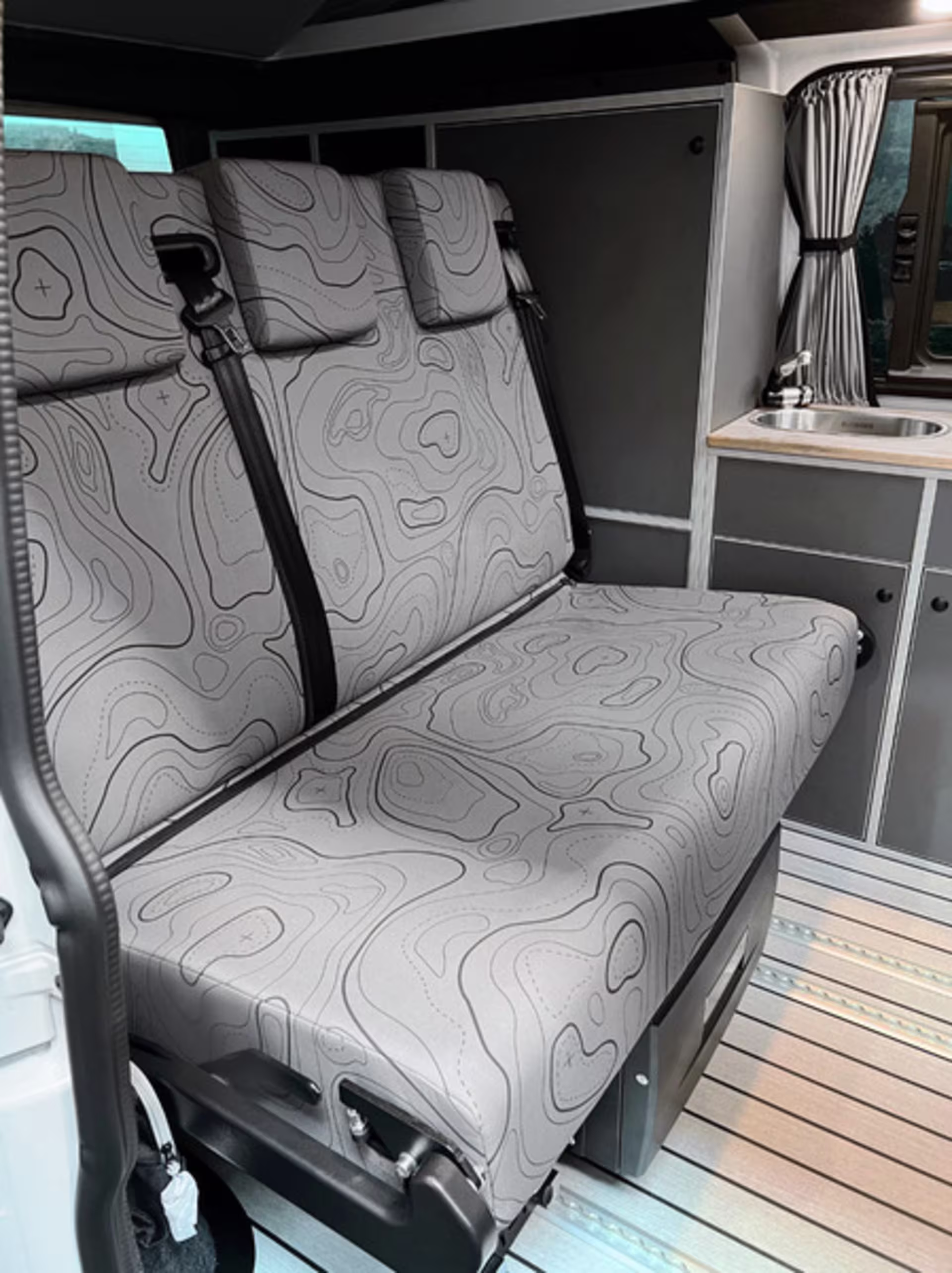 DRIVE DRESSY Rückbankbezug VW T6/6.1 Ocean/Coaster 2-Sitzer, lines