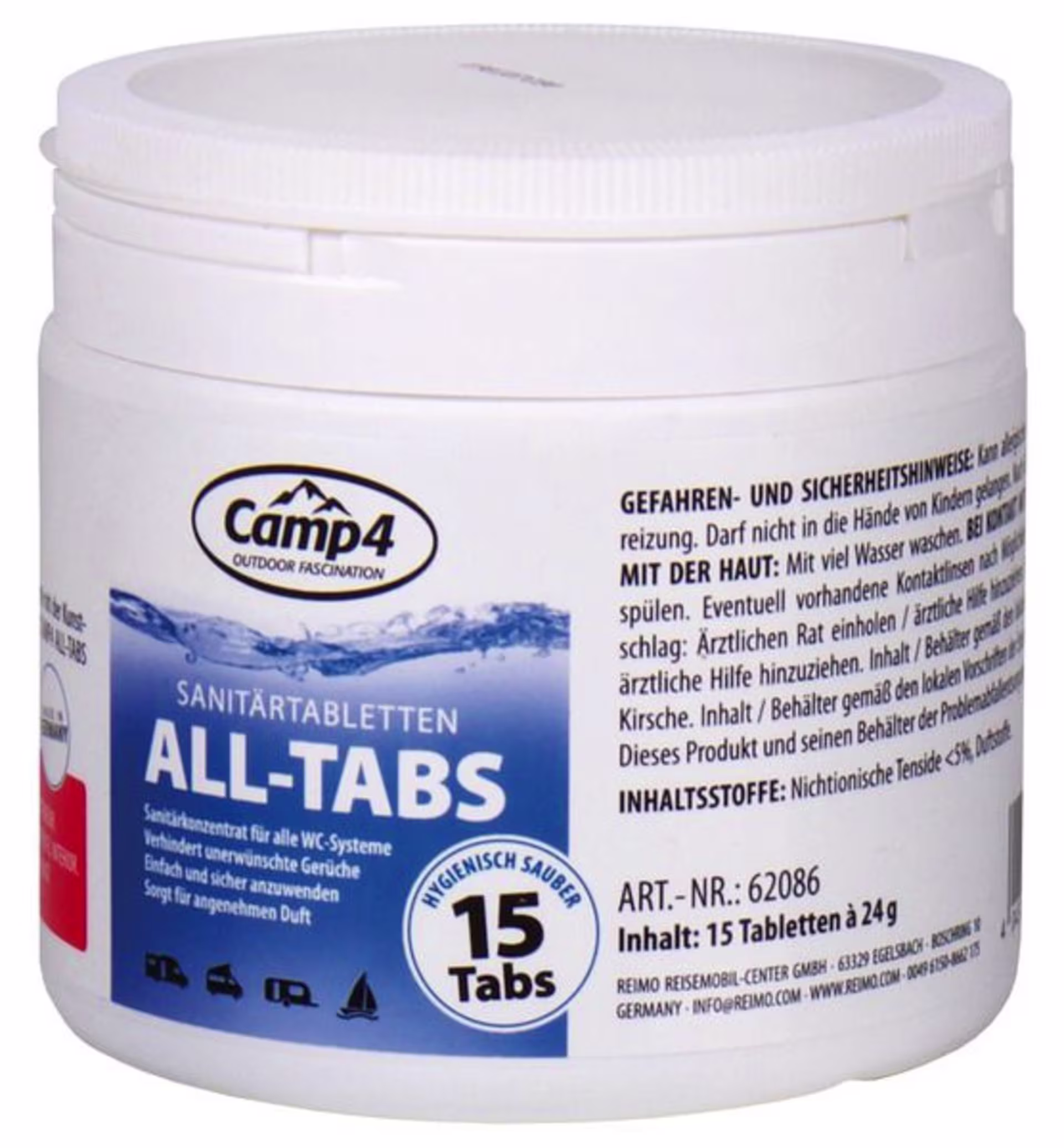 CAMP4 ALL TABS Sanitärtabs - Sanitärkonzentrat, 15 Tabletten