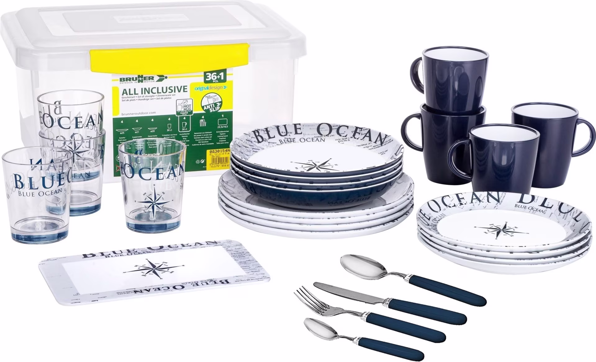 Brunner Blue Ocean Geschirr-Set 38 teilig