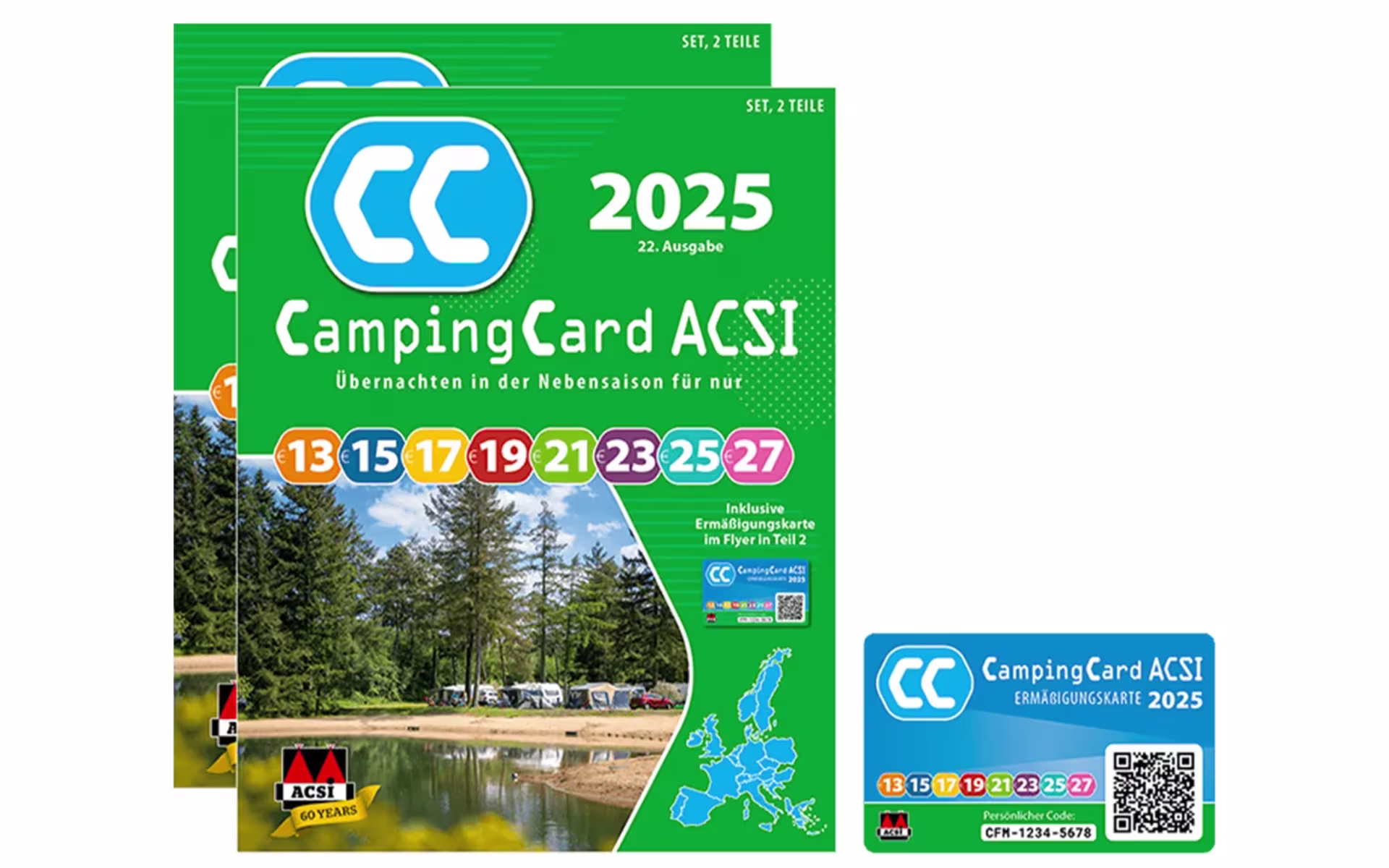 ACSI Campingführer 2025 mit CampingCard Ermässigungskarte
