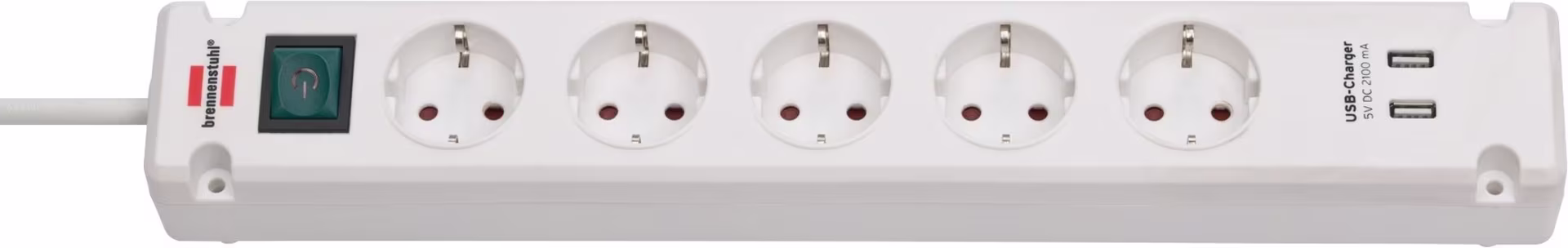 Brennenstuhl Bremounta Steckdosenleiste 5-fach mit 2 USB-Ladebuchsen 3 m