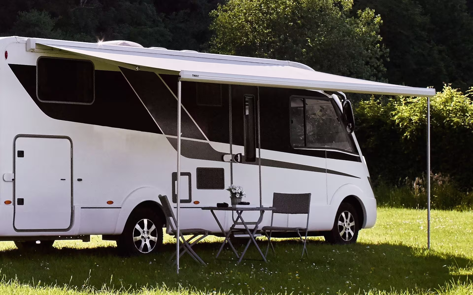 Thule Omnistor 5200 Wandmarkise Gehäusefarbe Anthrazit Tuchfarbe Mystic Grey 3 m