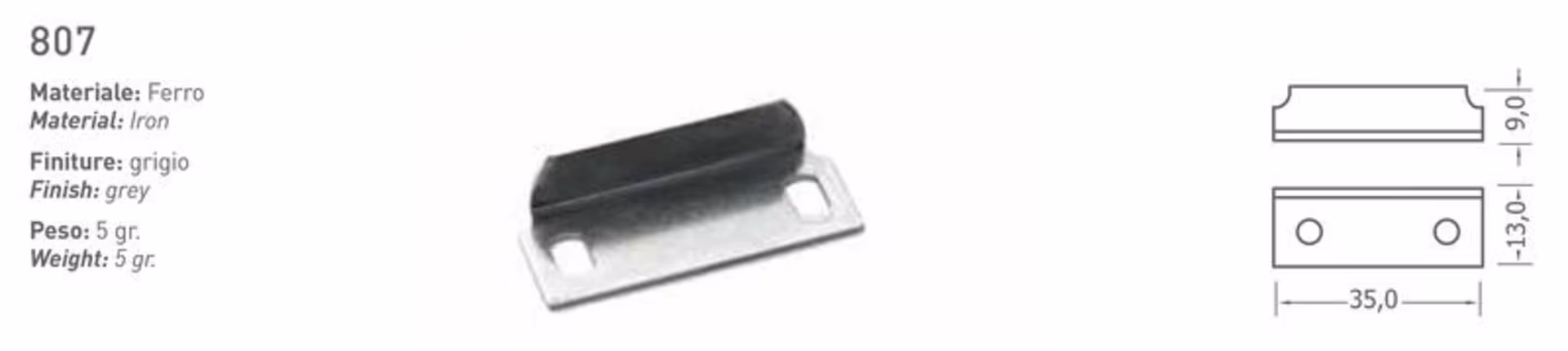 Metall-Schliessblech 35x13x9mm