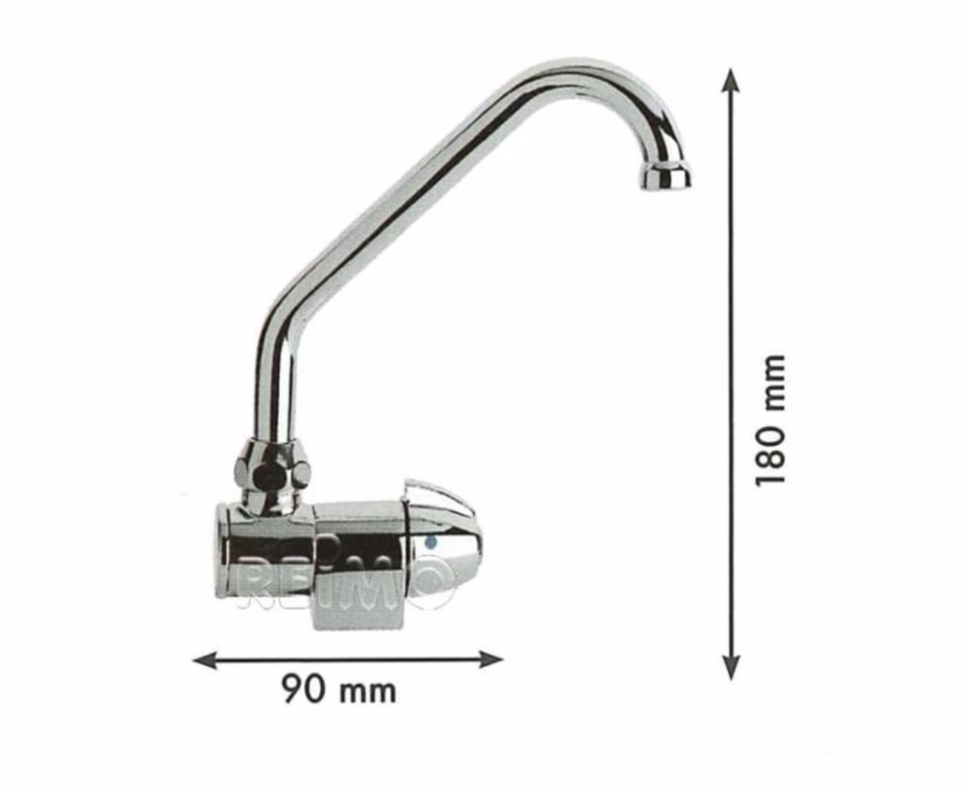 Einhebelmischer mit klapp- und schwenkbarem Auslauf für Waschbecken