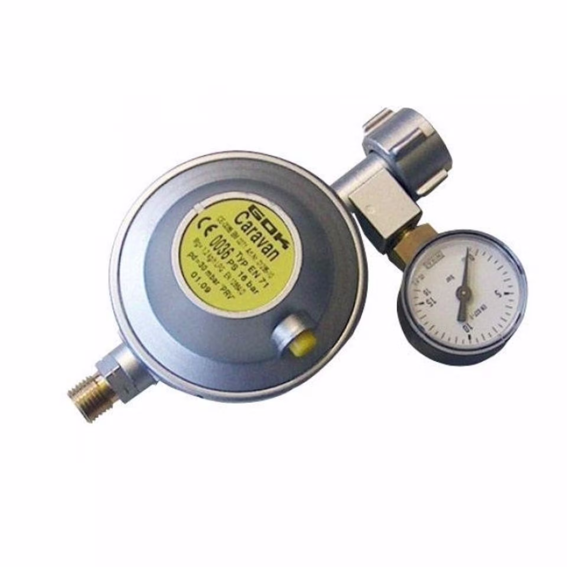 GOK Caramatic BasicOne Niederdruckregler 30 mbar mit Manometer 1,2 kg/h