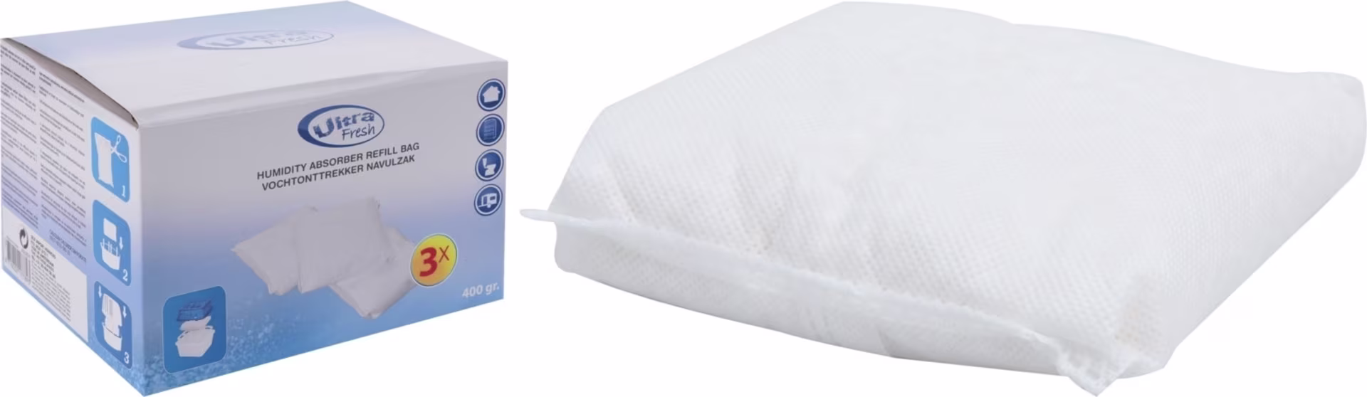 Luftentfeuchter-Nachfüllbeutel-Set - 400 g - 3 Stück