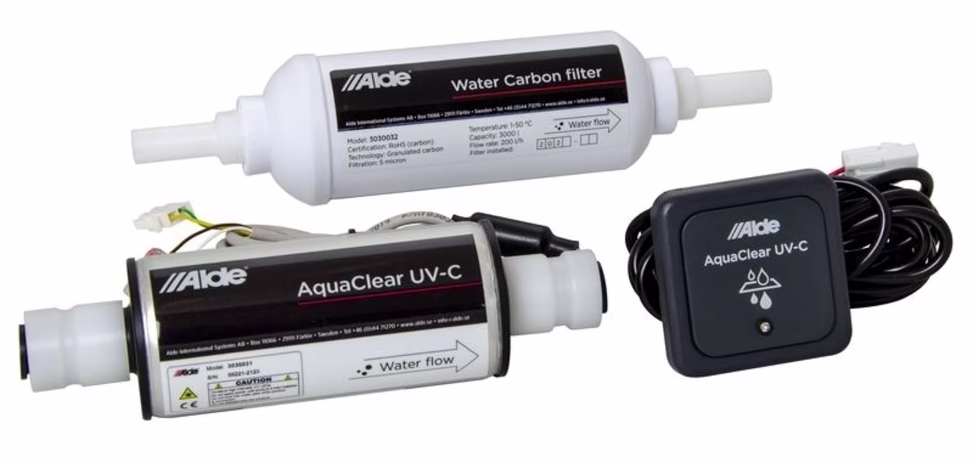 ALDE Aqua Clear Wasserfilter-Set mit UV-C LED und Carbon Filterset