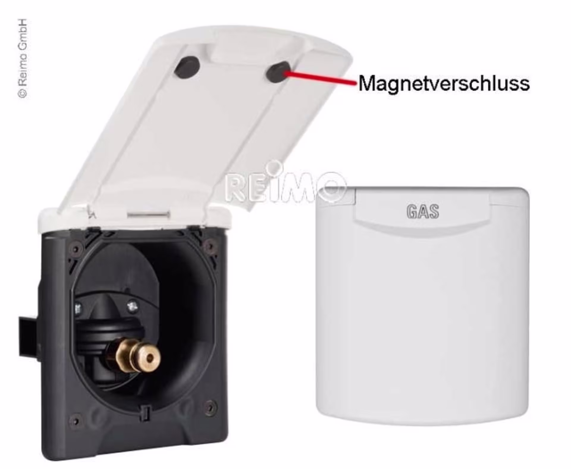 Magnetische Wassereinfüll-Steckdose für Stadtwasseranschluss in Hellgrau