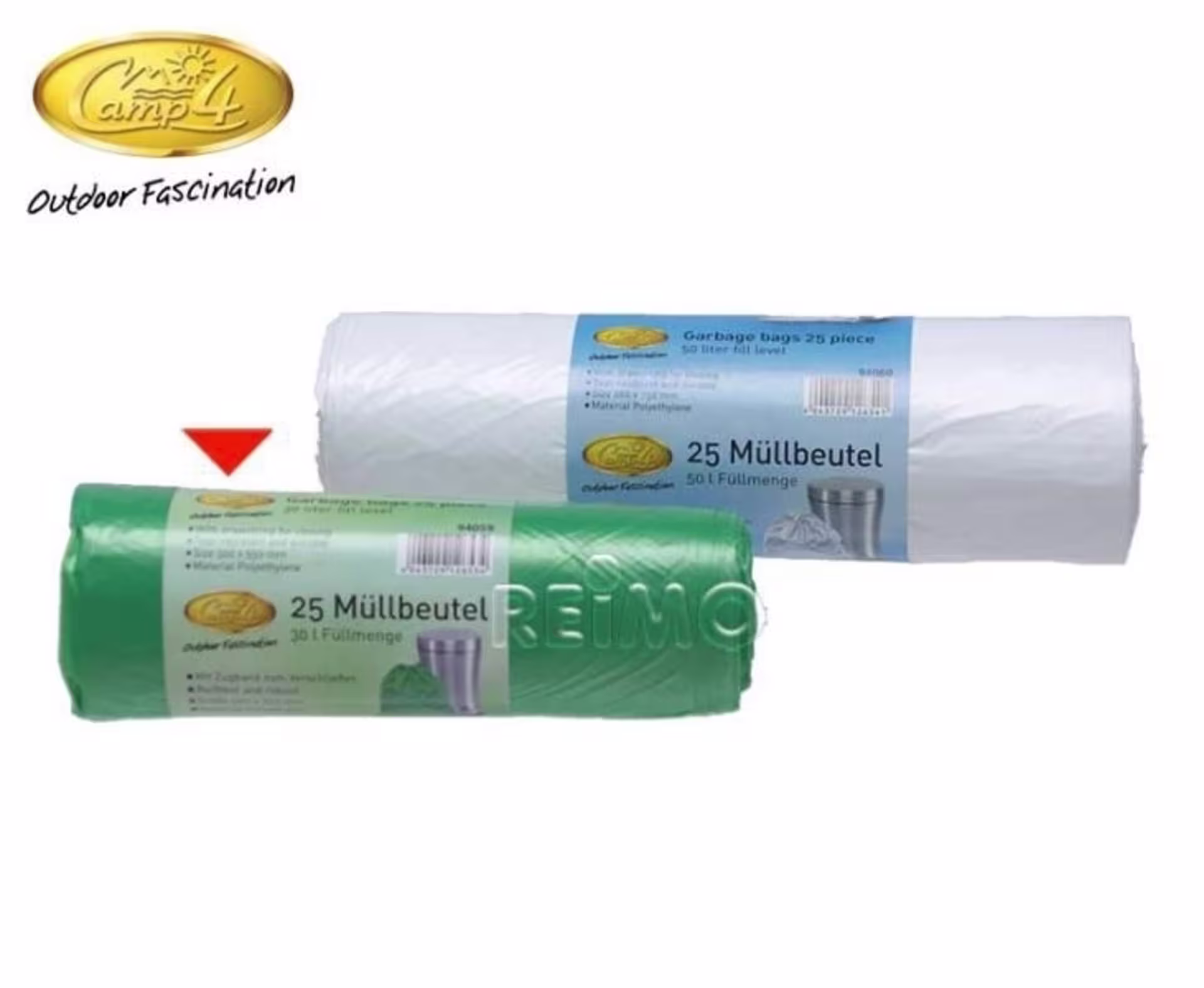 Rouleau de sacs poubelle verts de 25 pièces de 30L de volume