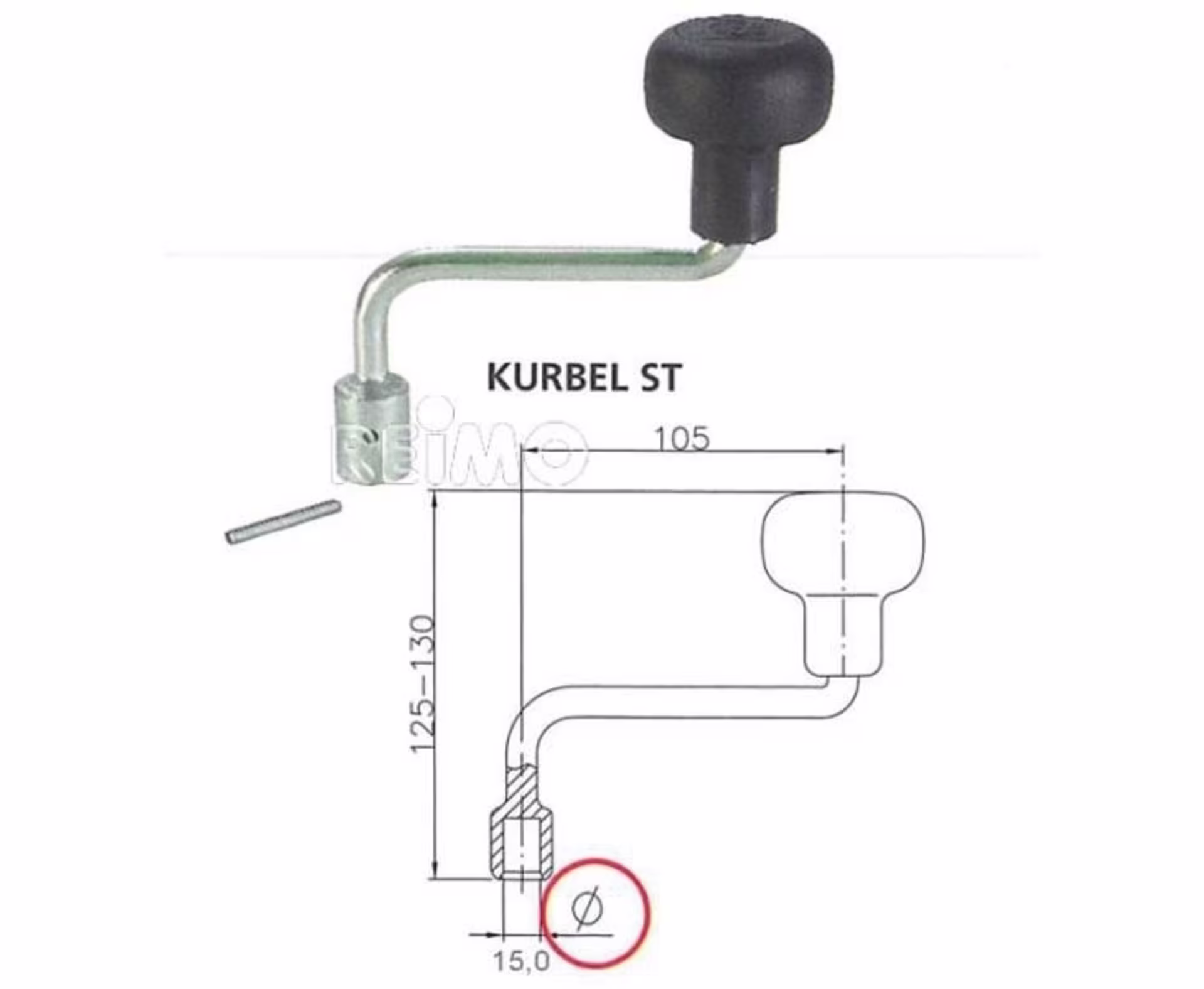 Kurbel für Stützrad ST48