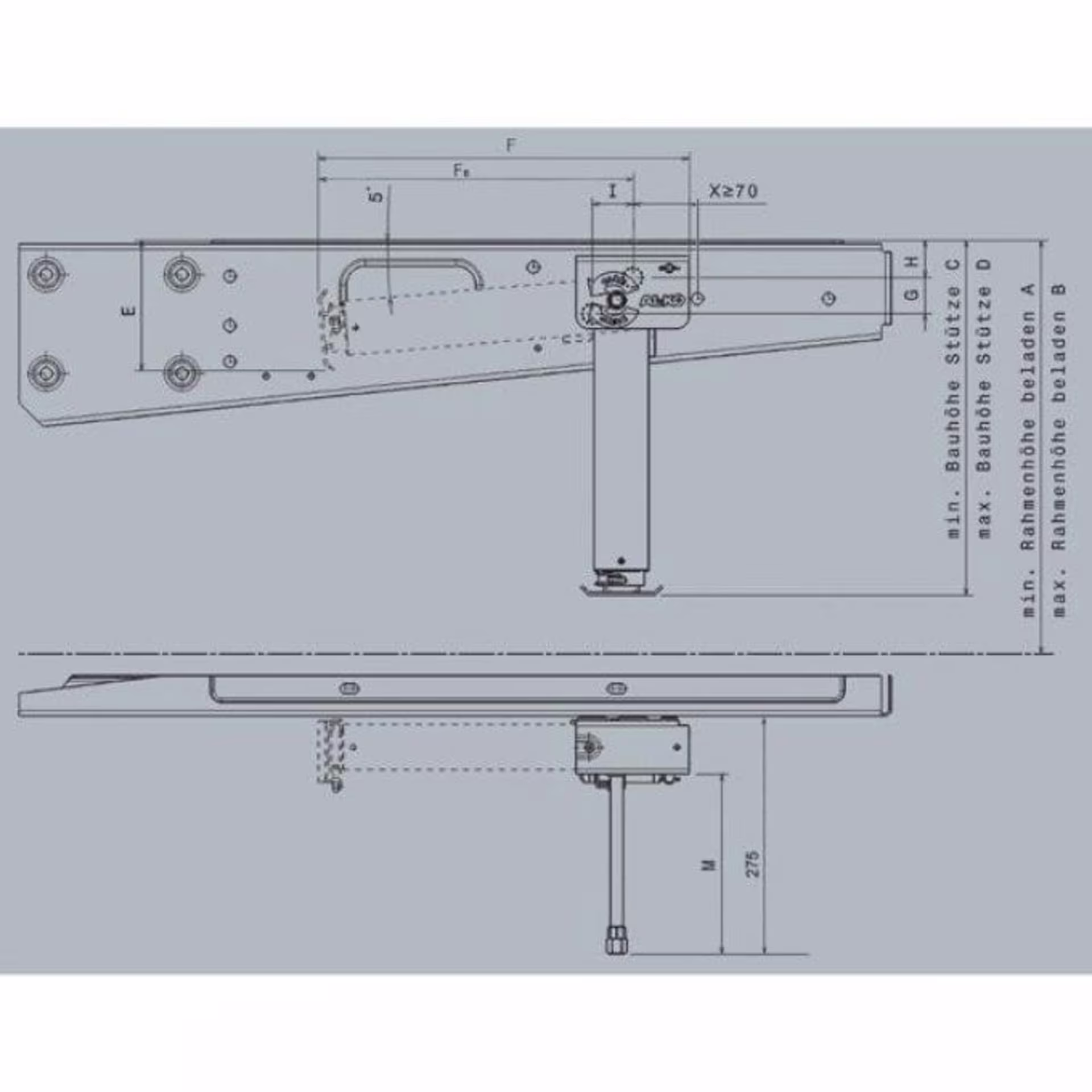 AL-KO ClickFix mechanische Hubstütze 460 - 710 mm