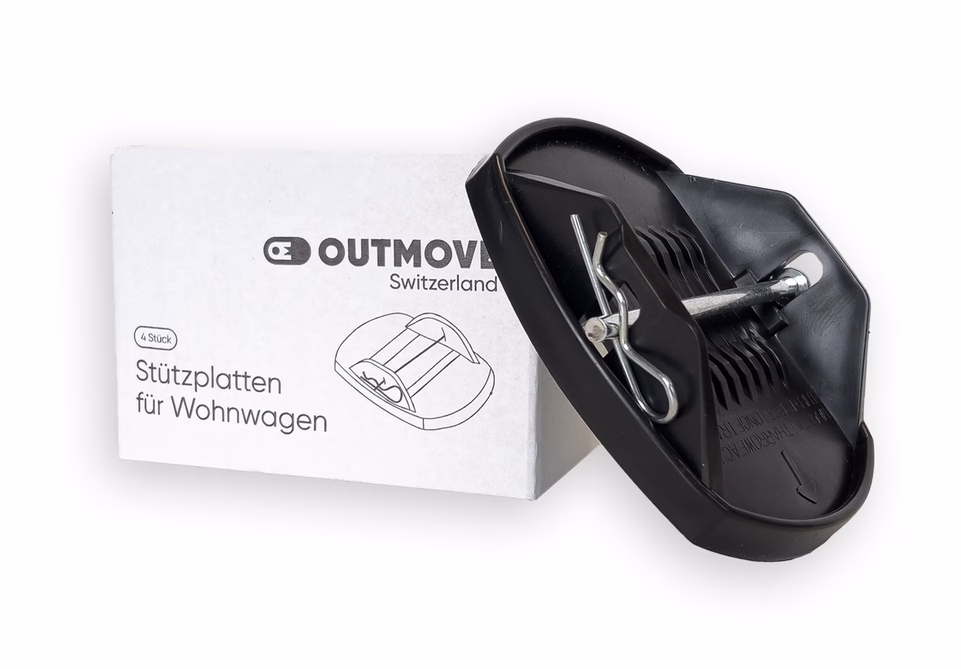 Outmove Stützplatten 4er Set für Wohnwagen - schwarz