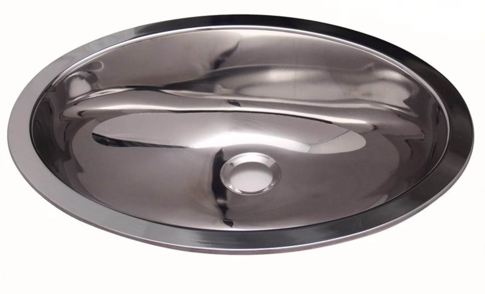 Edelstahl Spüle oval 390x510mm