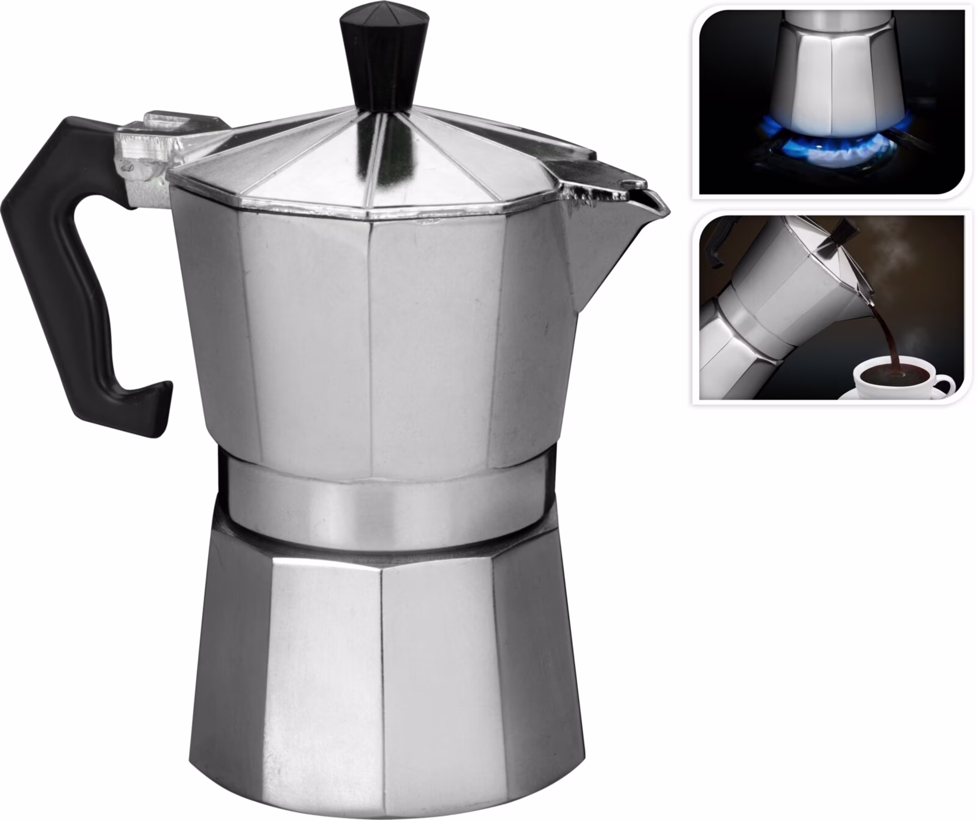 Espressokocher aus Aluminium - für 3 Tassen