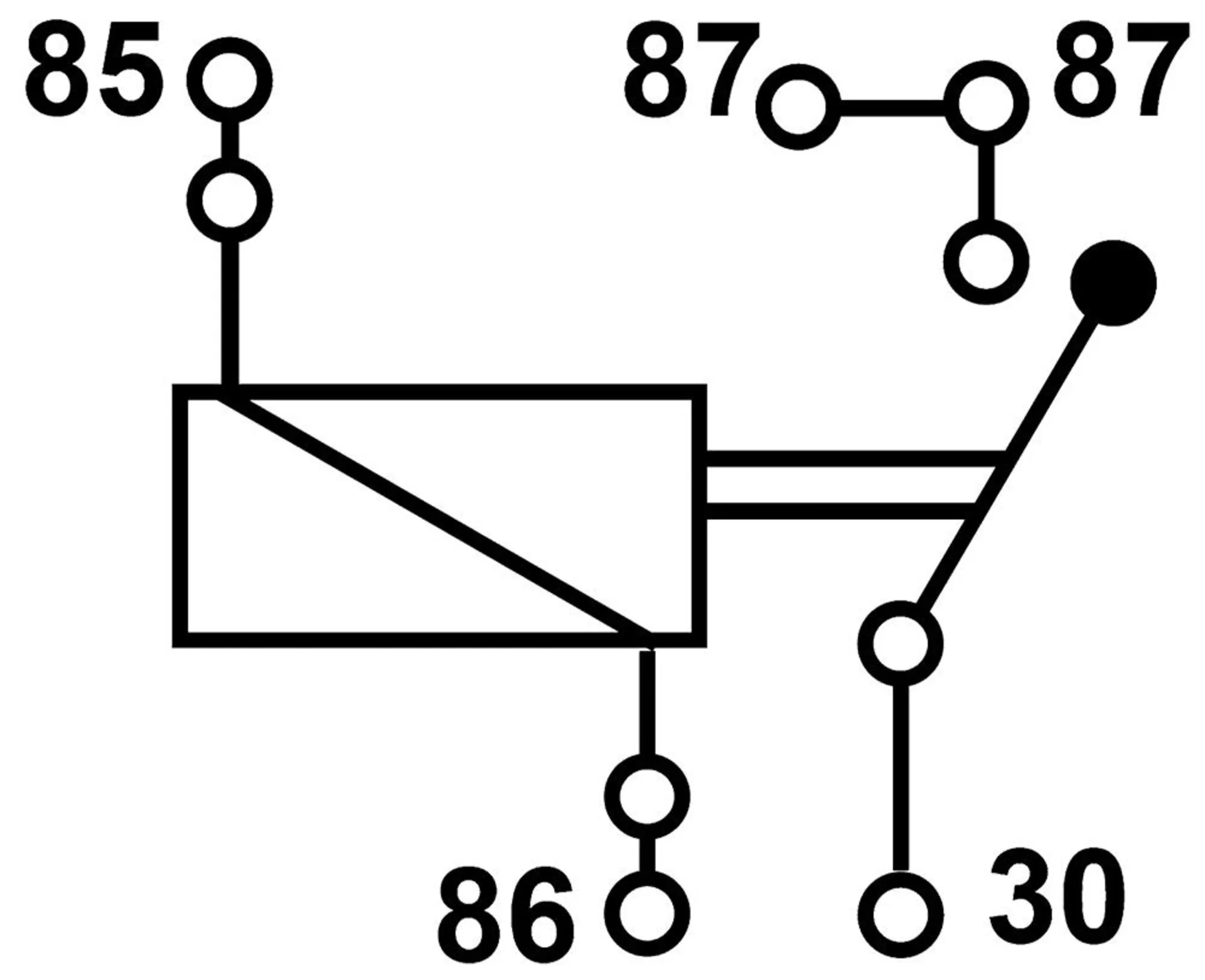 Mini-Relais 6V 40Amp. Schliesser 0 - 1 / 6V 40A / 2 x 87