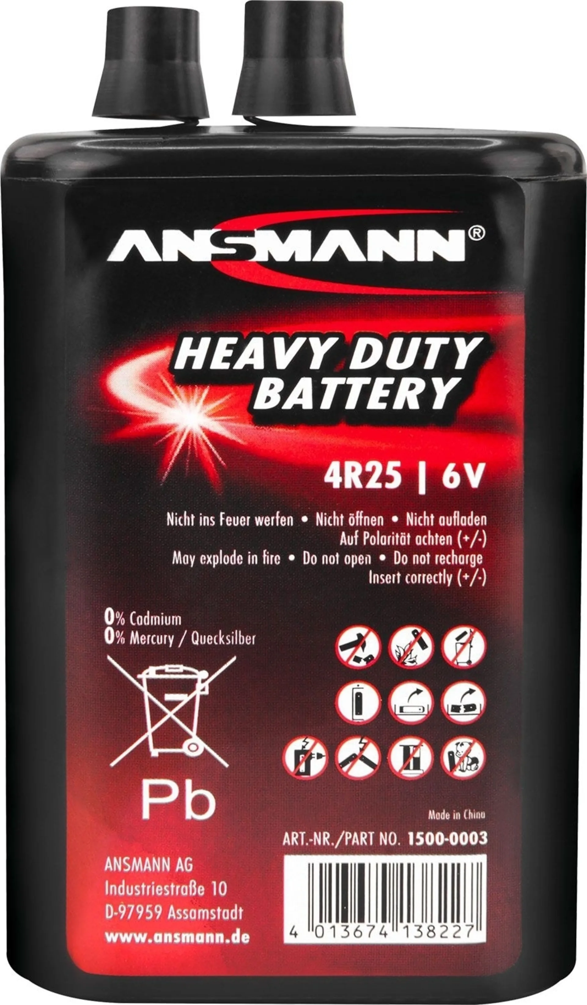 Ansmann Zink-Kohle Batterie 4R25 6 V / 9.000 mAh