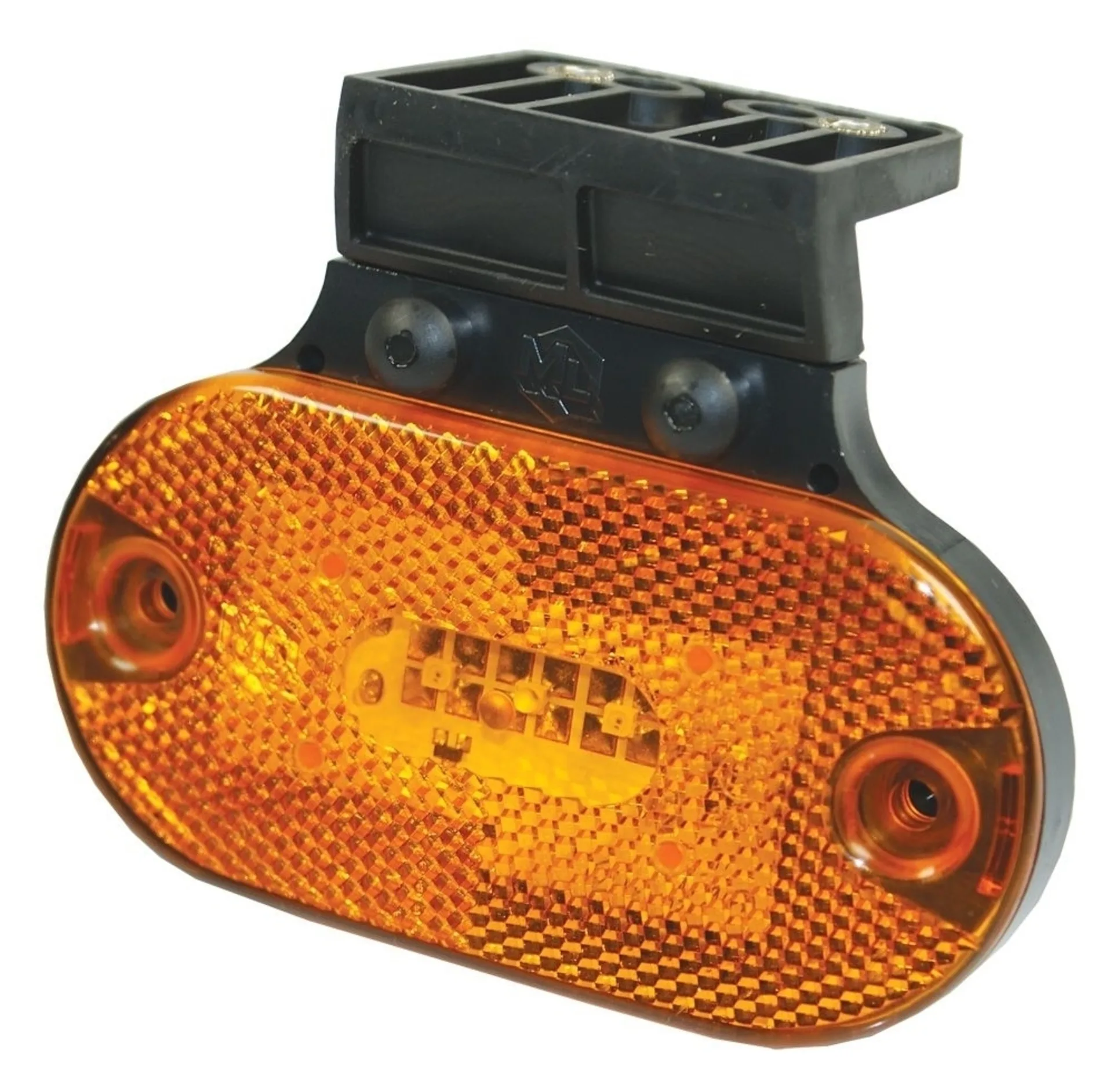 ML - LED-Seitenmarkierleuchte 24V 110x55mm, Halter 90° nach hinten, Abdeckung für 2-Pol-Stecker optional (Art-nr. 500999)