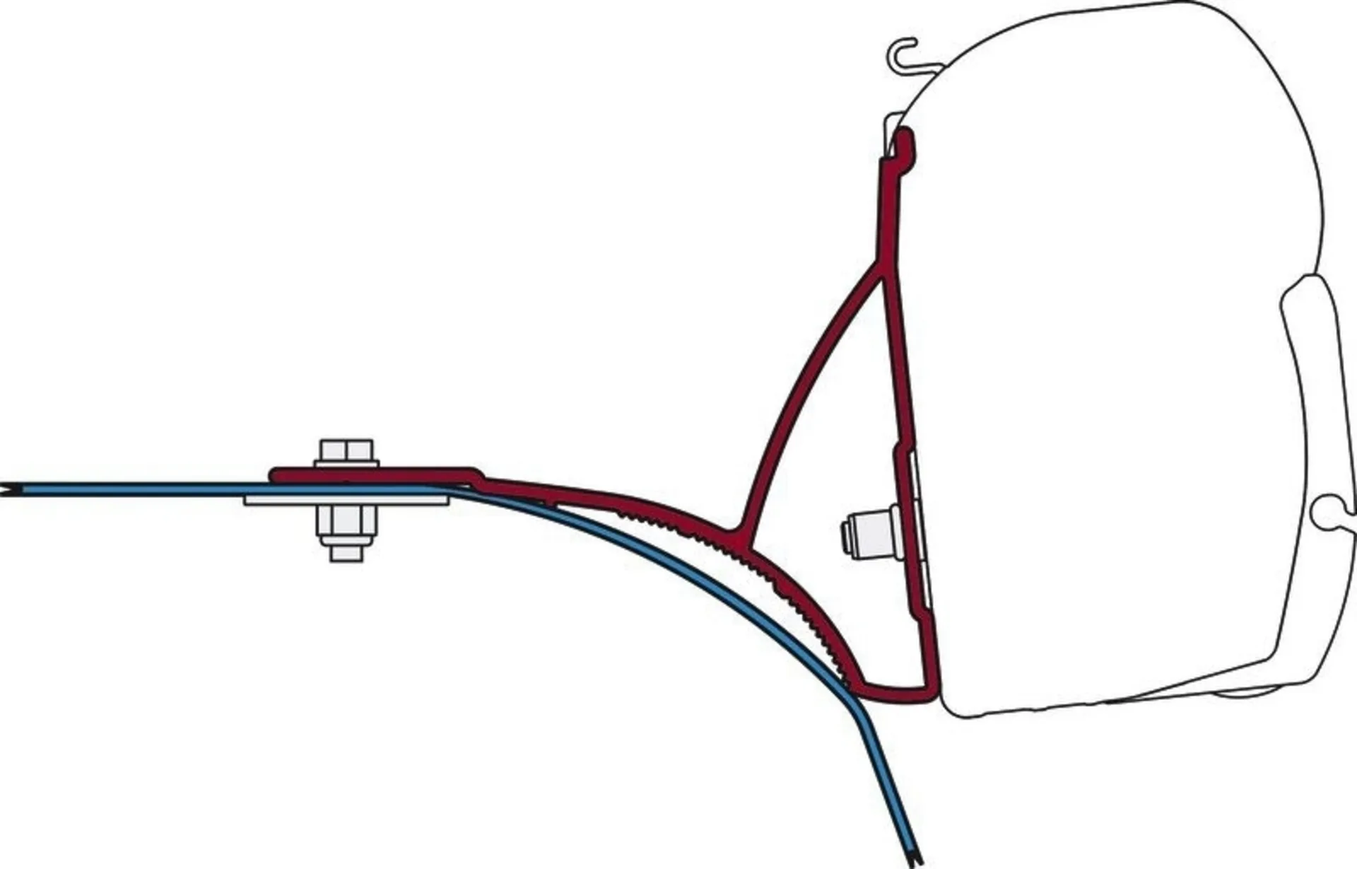 Fiamma Markisen-Halterungsatz für Fiat Ducato ab 06/2006 mit Dachträger und F45 Markise