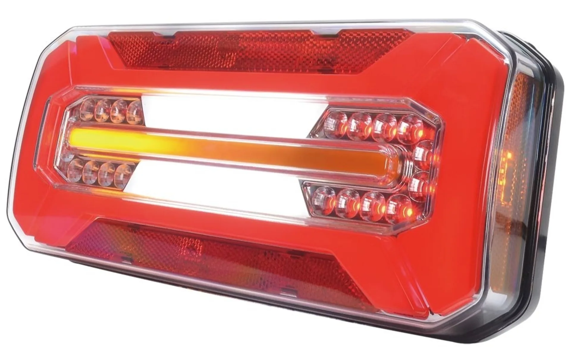 WAS Schlussleuchte Voll-LED 12/24 V L + R 306 × 133 mm, links und rechts, mit RFL, NSL, SML und dynamischem Blinklicht, ADR