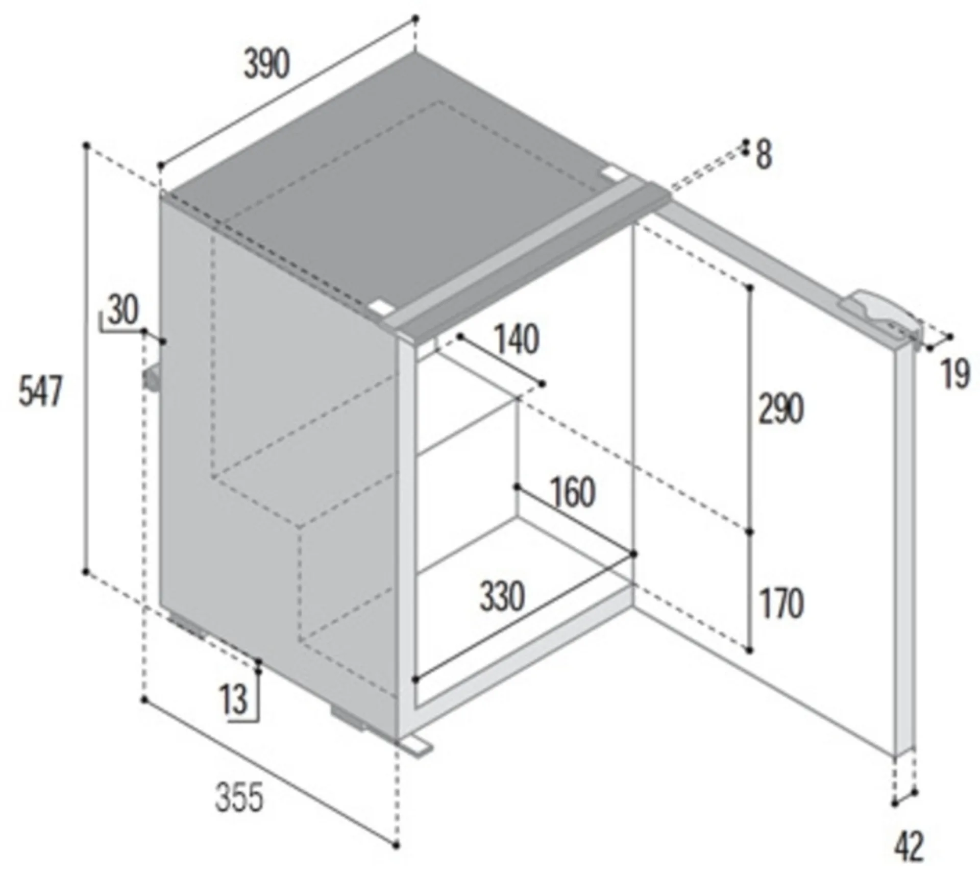 Kühl-Gefrierschrank C39i - 39 l - Grau
