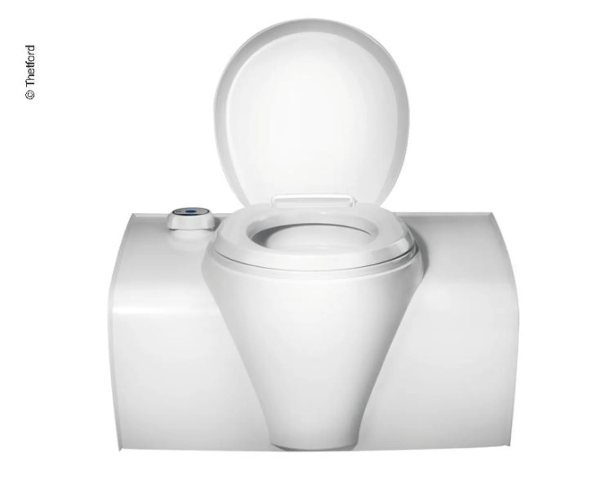 Toilettes à bancs électriques C502-X avec ouverture de commande à droite et toilettes à cassette Thetford, réservoir d'eau fraîche de 16,5 l inclus Toilettes à bancs électriques C502-X avec ouverture de commande à droite et toilettes à cassette Thetford, réservoir d'eau fraîche de 16,5 l inclus