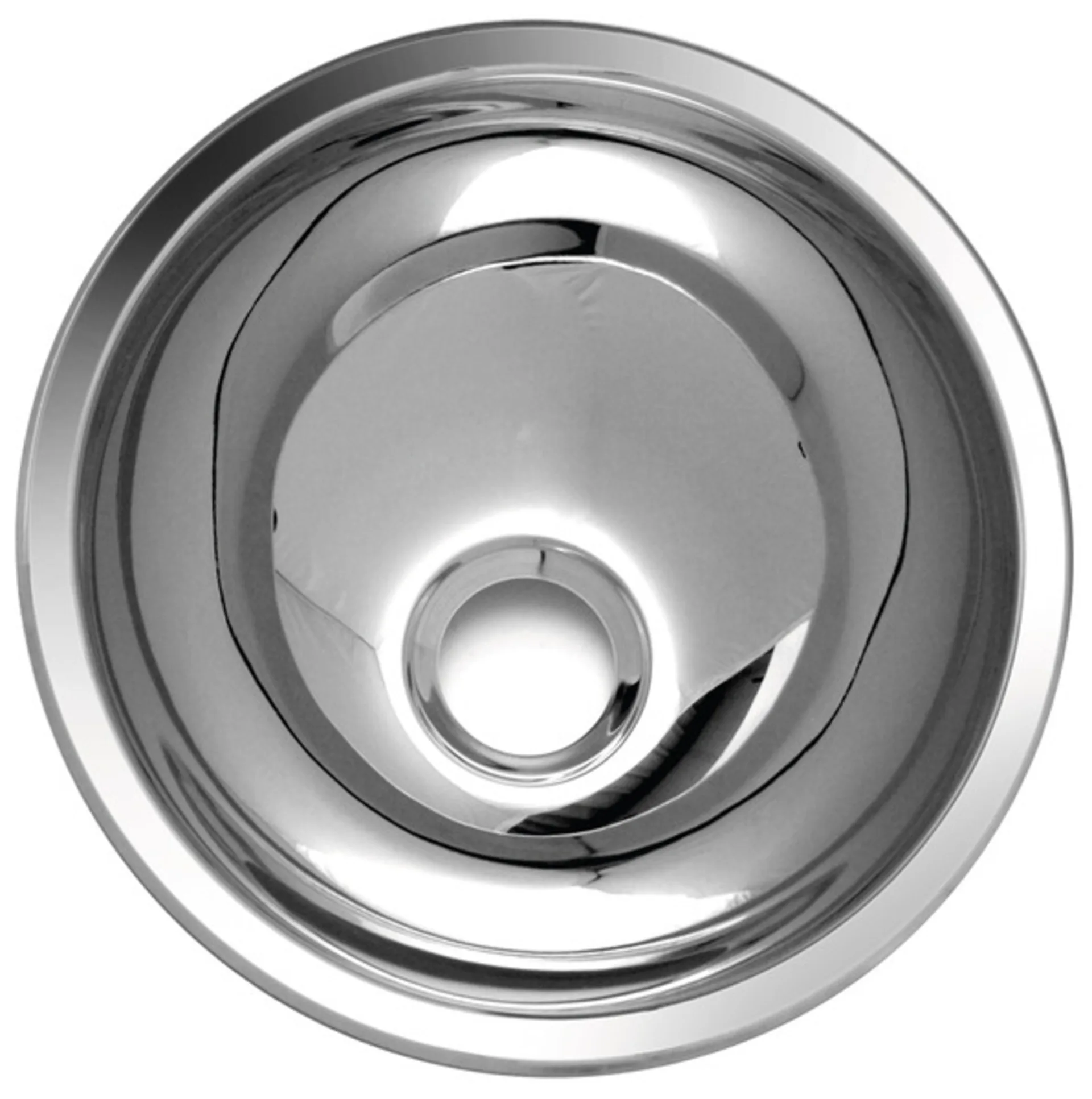 Lavabo rond en acier inoxydable avec surface polie