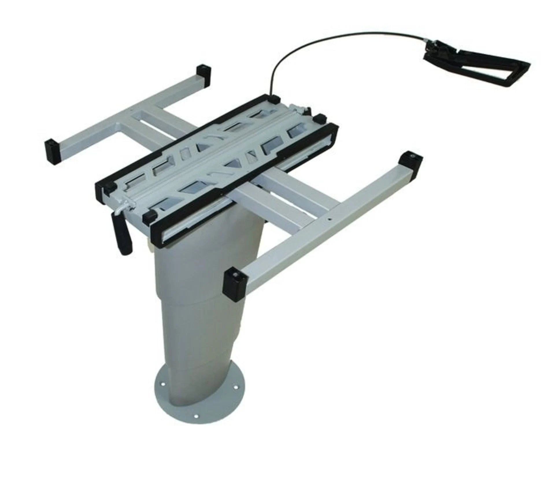 Primero Comfort Einsäulen-Hubtisch, höhenverstellbar von 350-710mm, silbergrau