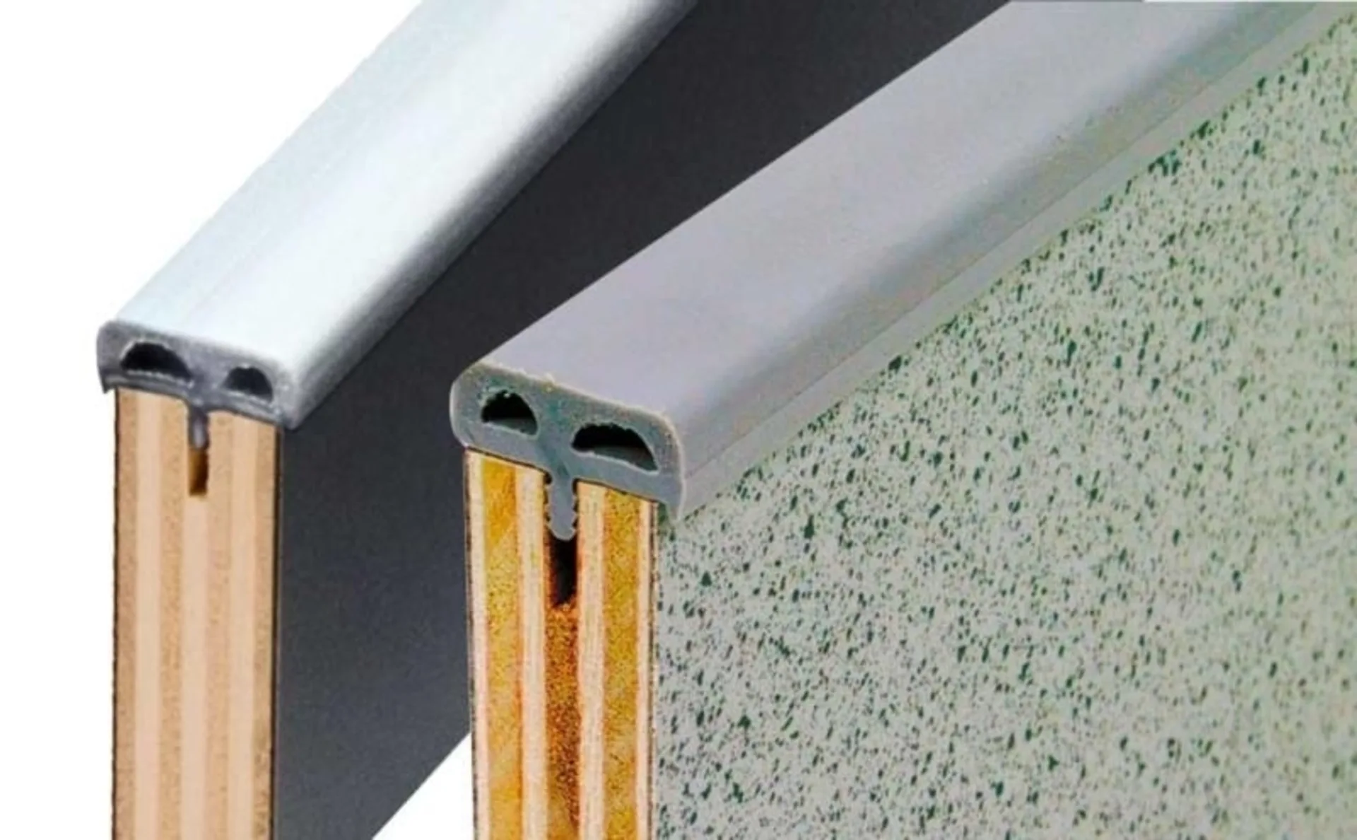 Profilé de protection des bords à coussin d'air en gris moyen pour les bordures d'une épaisseur de 15mm