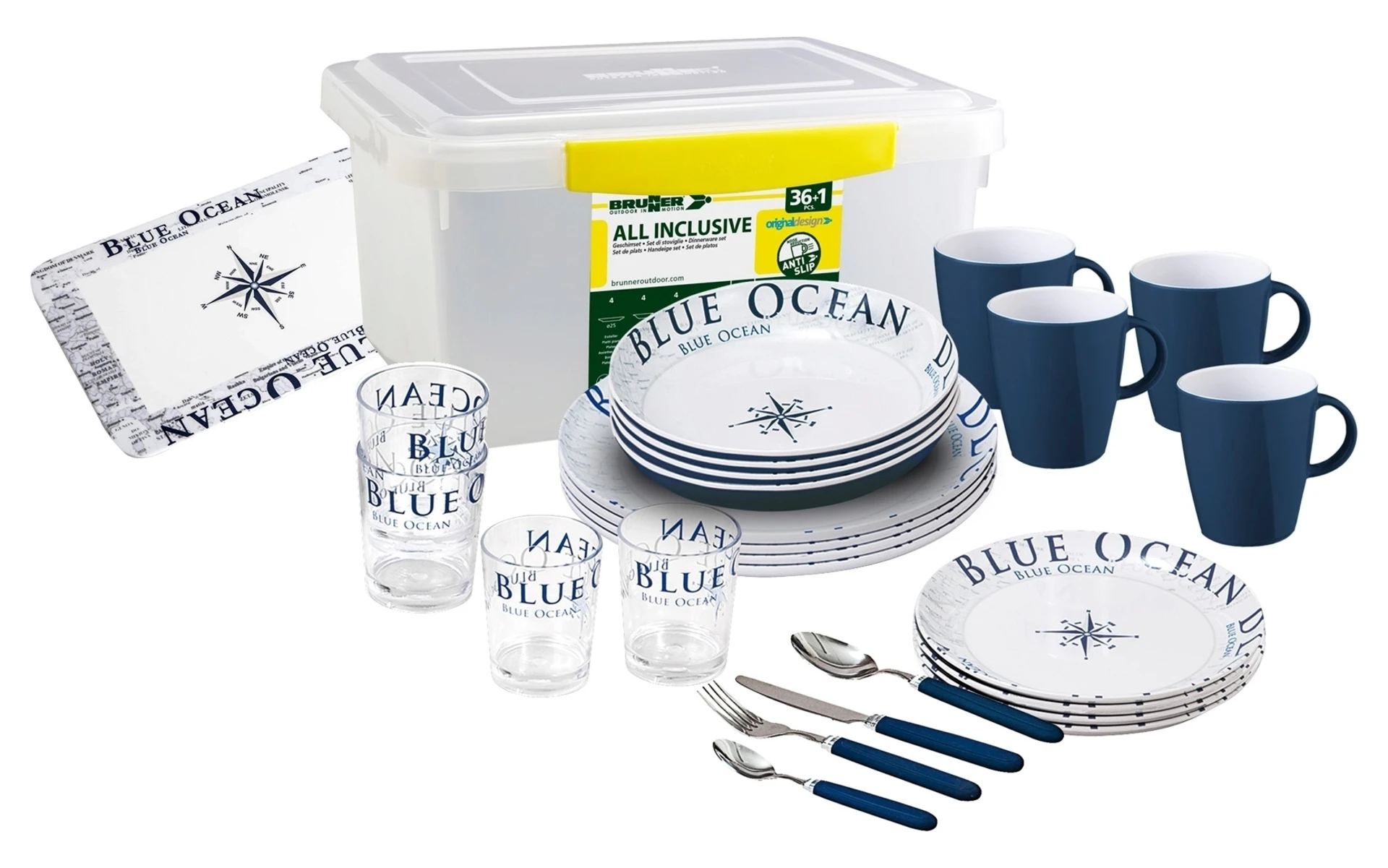 Brunner Blue Ocean Geschirr-Set 38-tlg. für 4 Personen