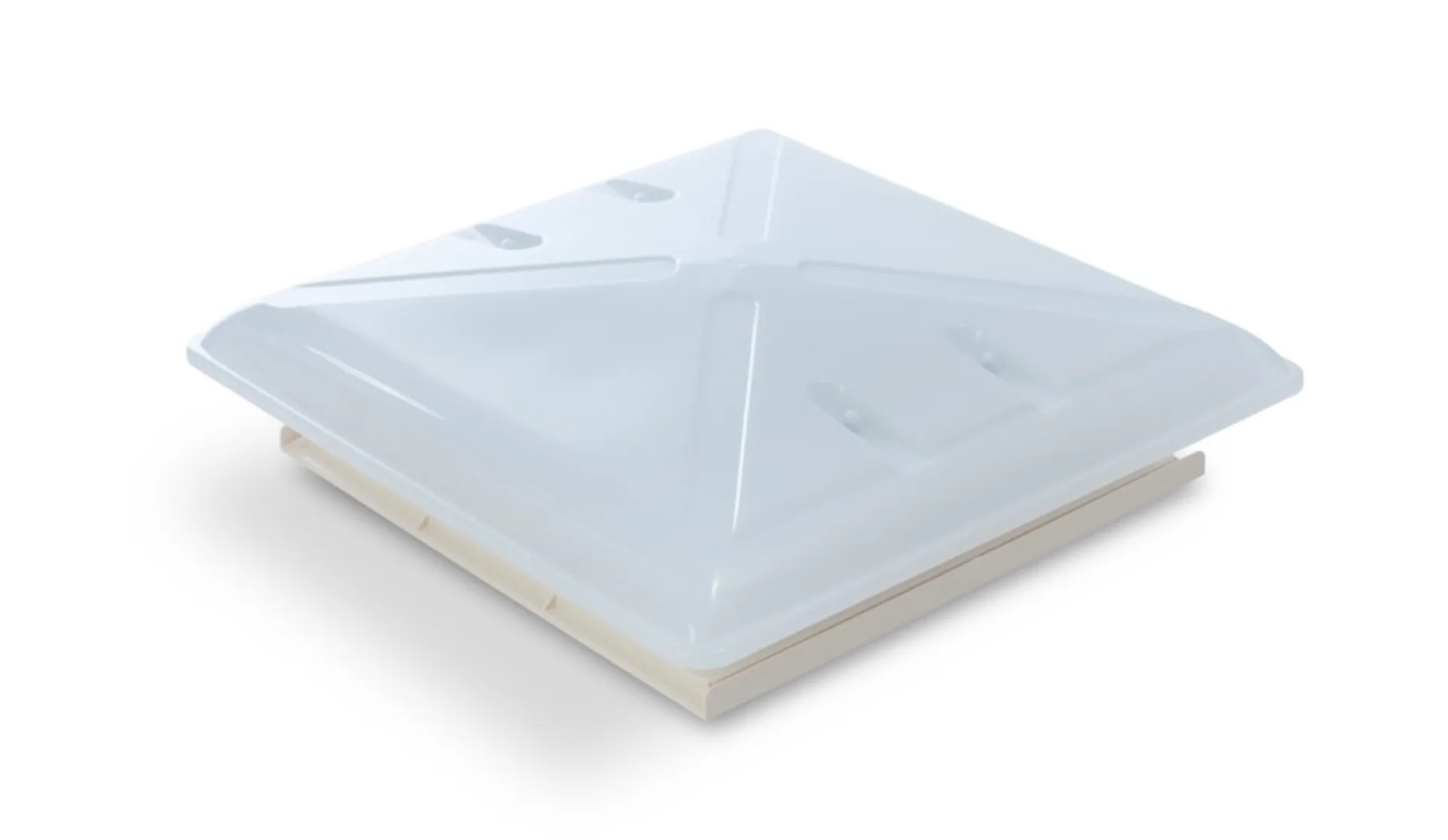 Dachhaube 400 x 400 mm - Milchglas - Mit Rollo und Moskitonetz