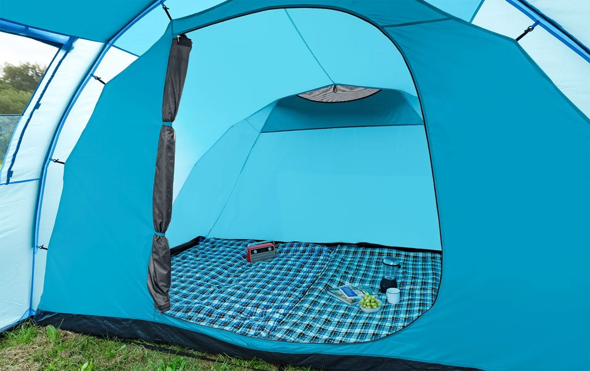 Tente tunnel Camptime Uranus 6 bleu clair