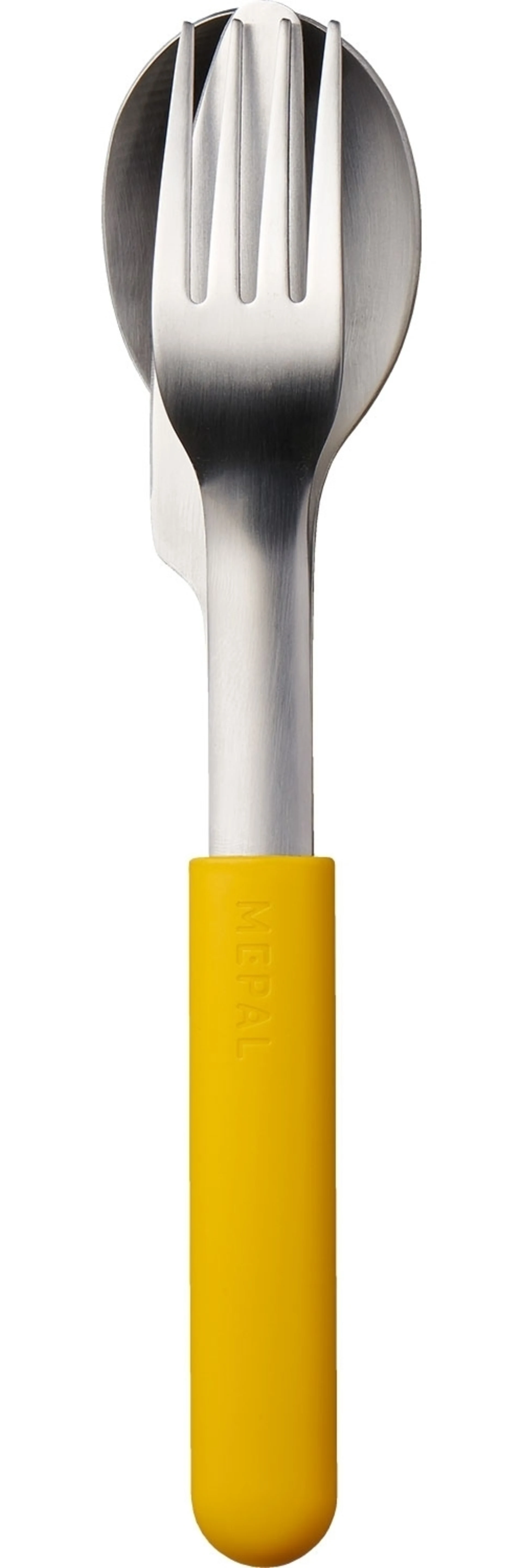 Mepal Bloom set de couverts en acier inoxydable incl. housse plastique 3 pcs Pebble Yellow