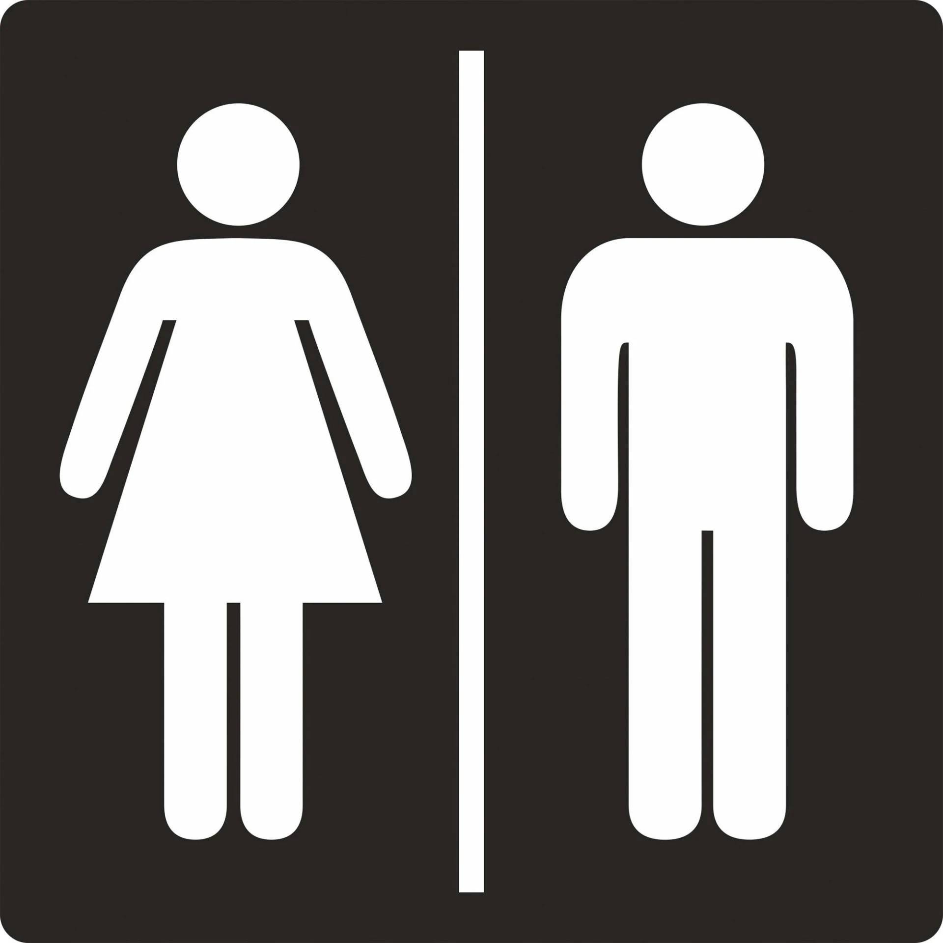 Schütz Toilettenschild Damen und Herren 100 x 100 x 0,5 mm