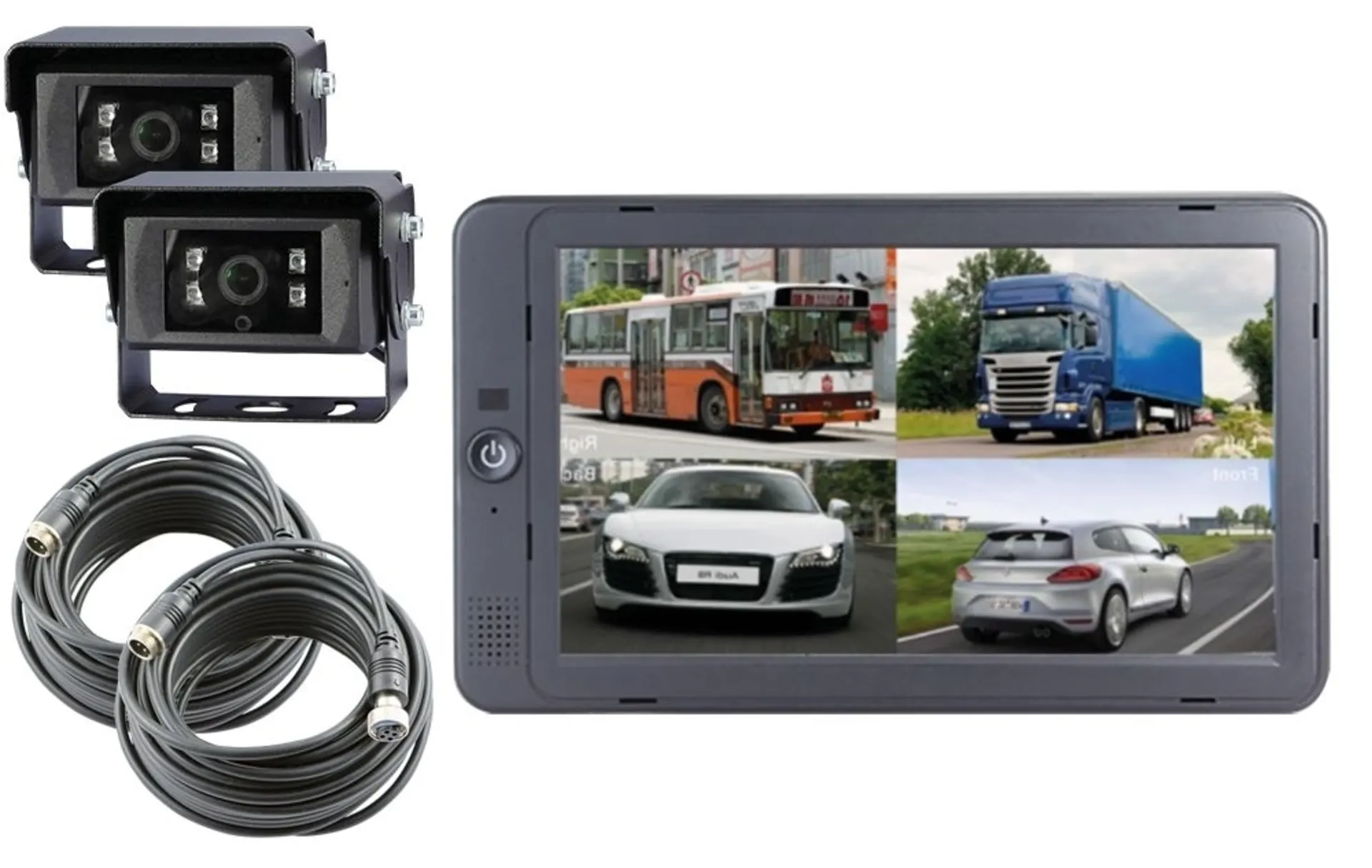 Rückfahrkamerasystem HD 1080p, 7“ 12/24 V Monitor und 2 HD Kameras