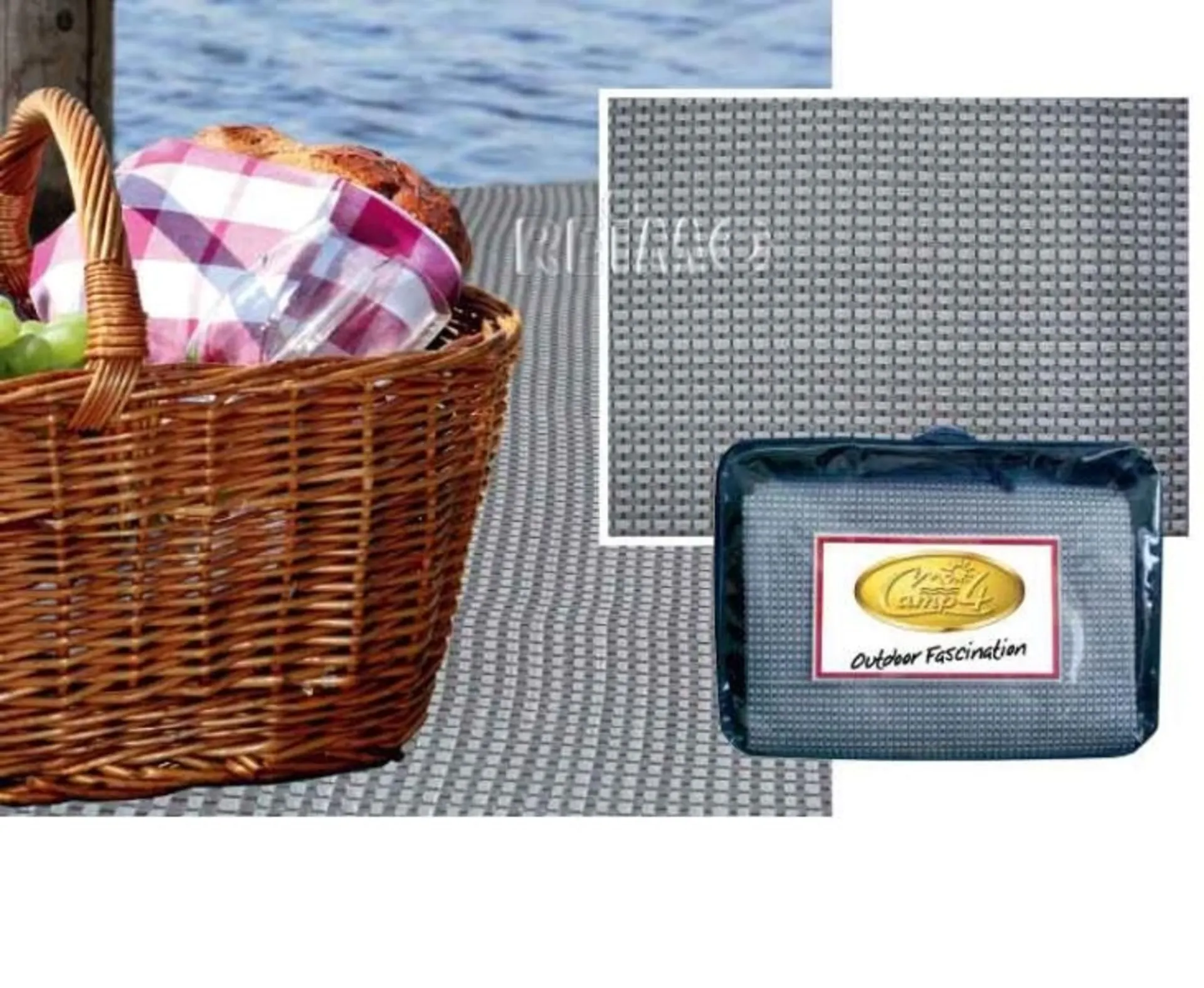 Tapis d'auvent Awning Mat 4x2.5m gris en PVC