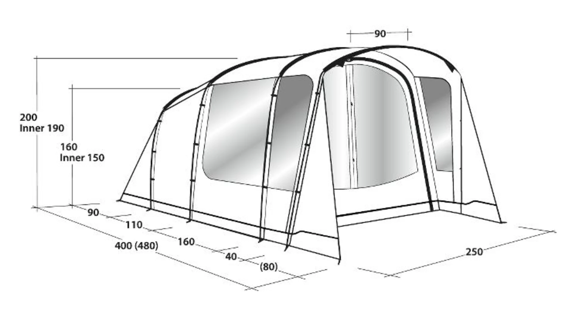 Outwell Ashwood 3 Tunnelzelt