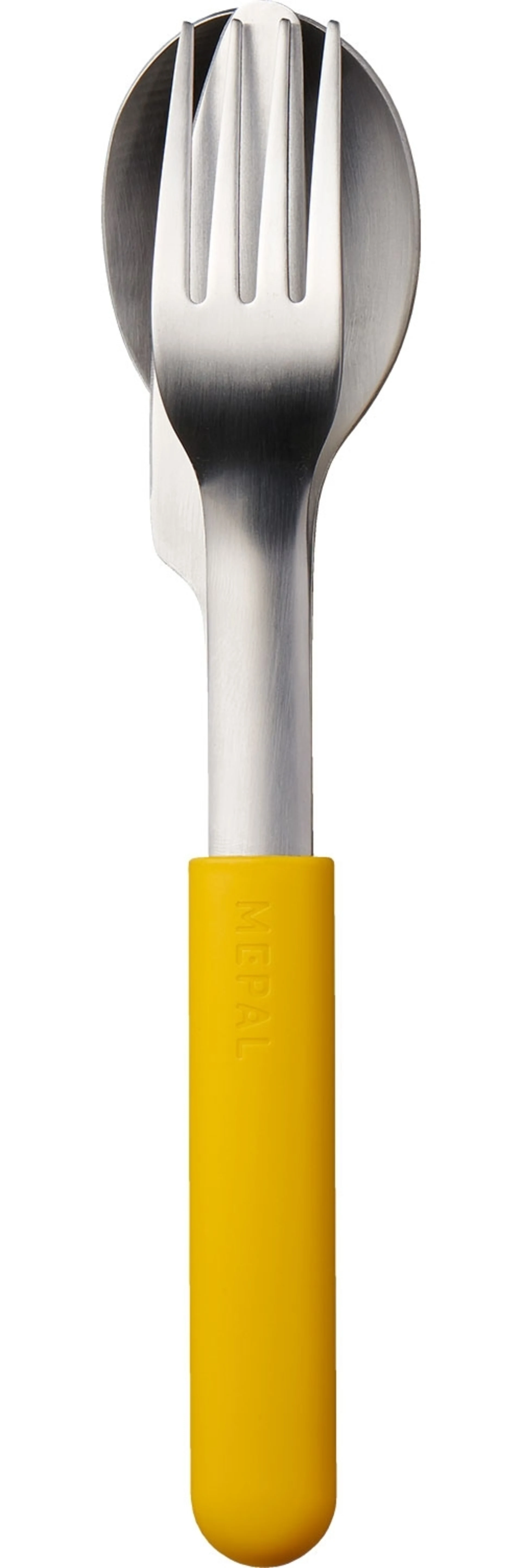 Mepal Bloom set de couverts en acier inoxydable incl. housse plastique 3 pcs Pebble Yellow