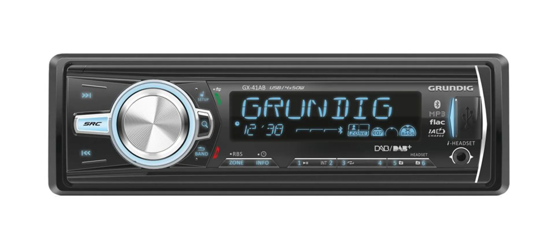 Grundig DAB+ Autoradio inkl. Antenne 12 V 4 × 50 W, mit Service-Following, Freisprecheinrichtung, Bluetooth-Streaming, Aux-in, USB