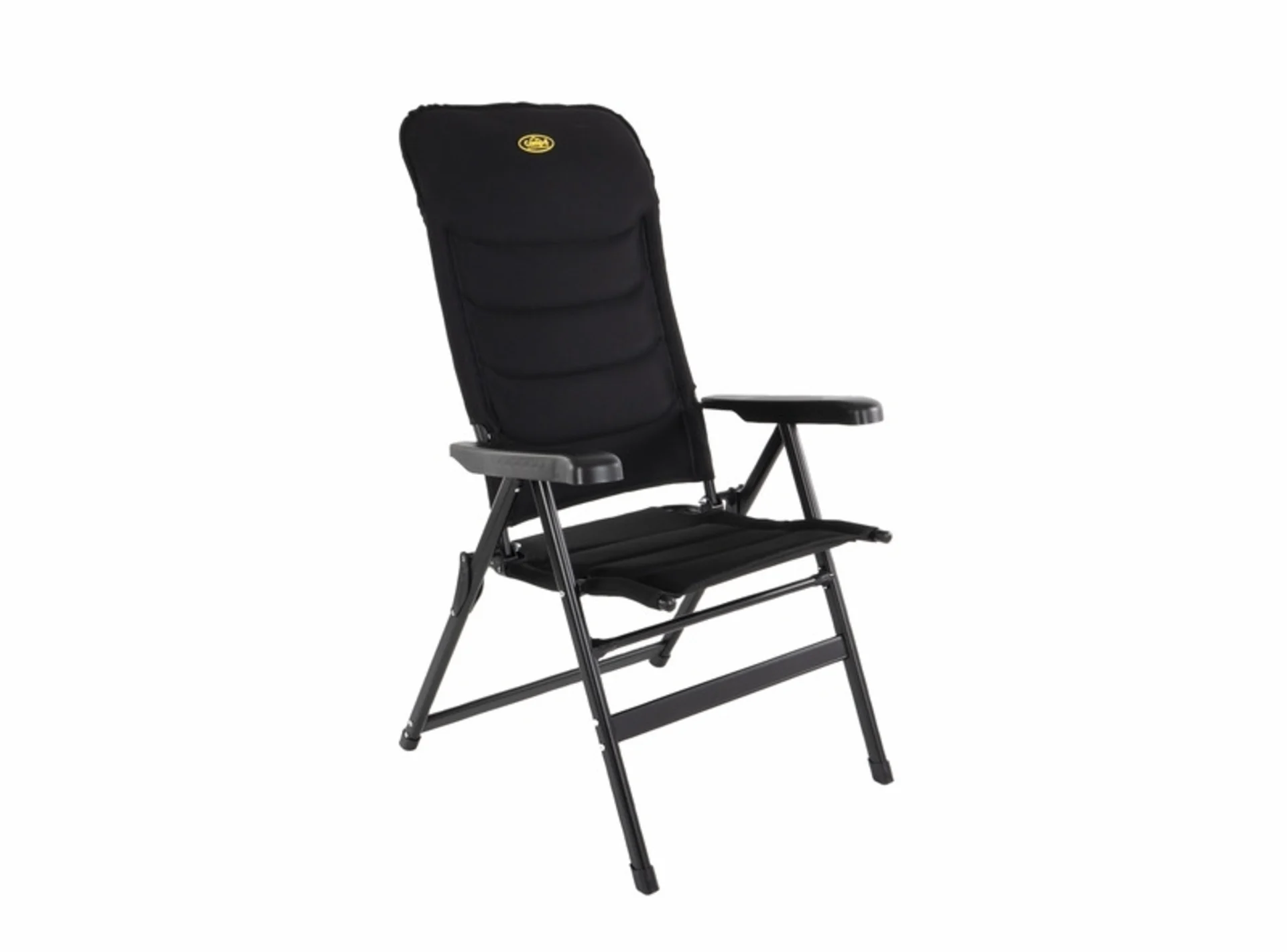 Chaise de camping en aluminium Camp4 MALAGA BREEZE - Rembourrée avec du tissu maillé noir