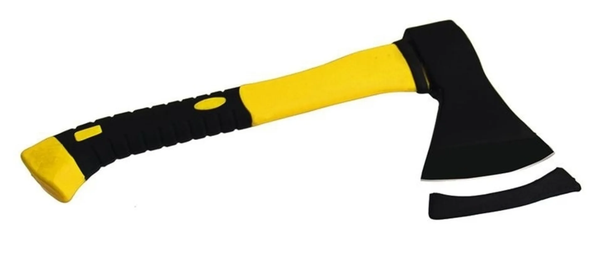 Hache de camping avec poignée en plastique et en caoutchouc, longueur 34cm et poids 860g
