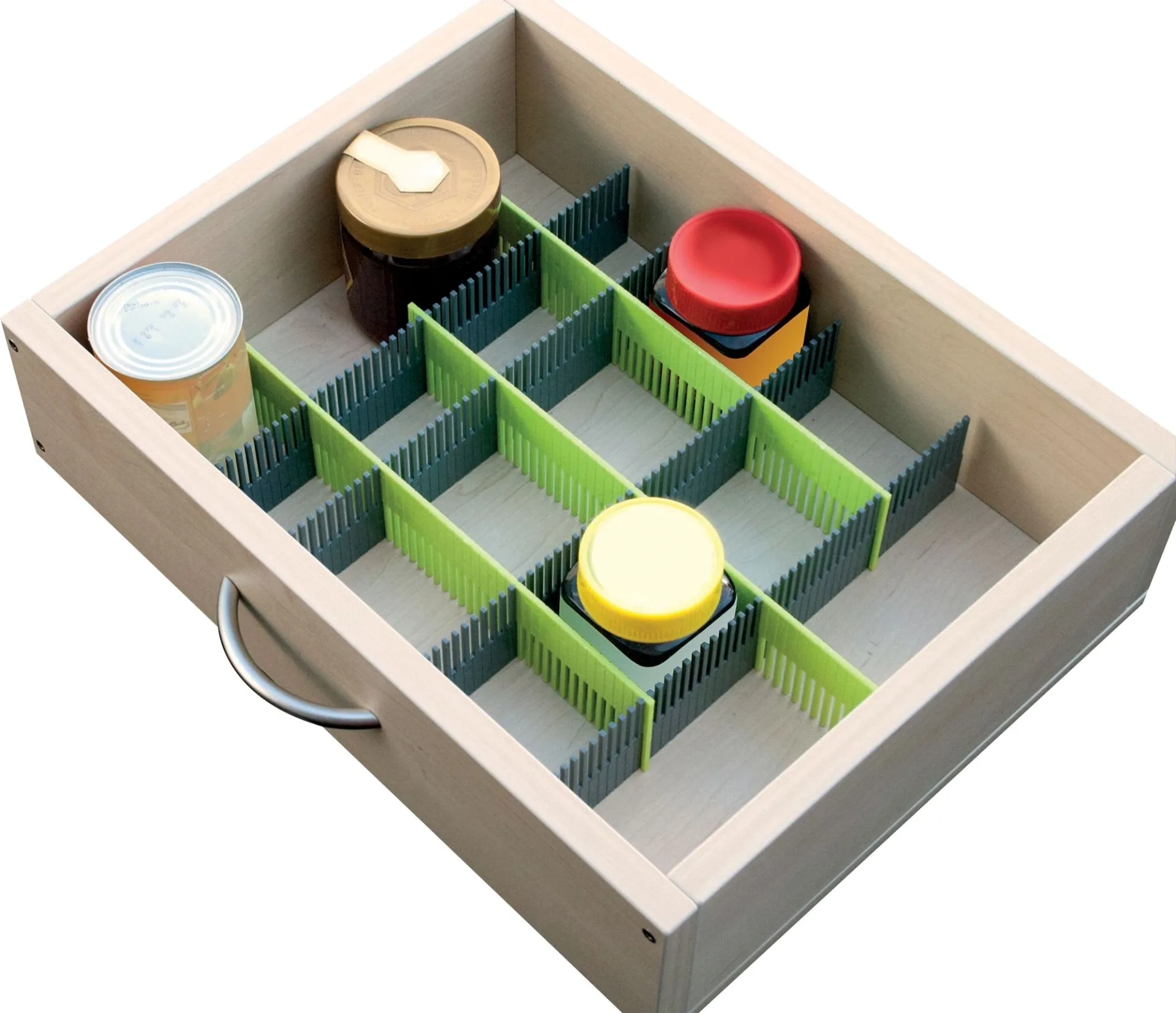 Purvario Pure Light Edition Stauleisten Set für Schubladen 8 Stück anthrazit / lime