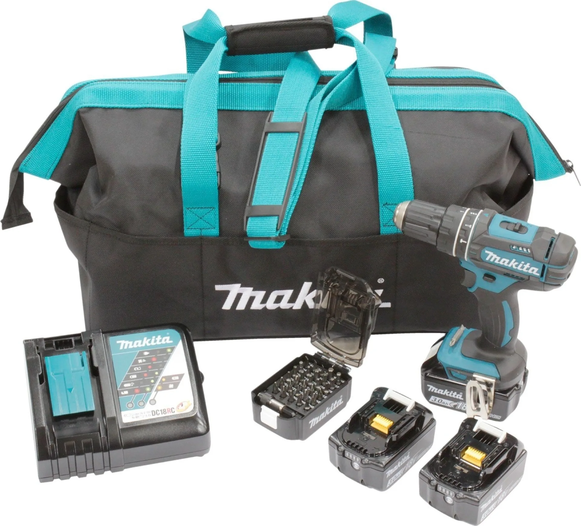 Makita Akku-Schlagbohrschrauber Set inkl. Tragetas